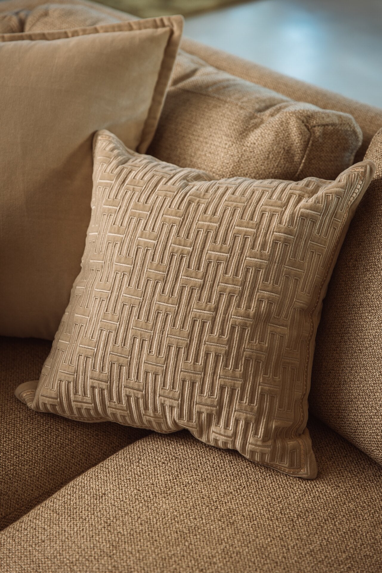 Embroidered velvet cushion - 50x50