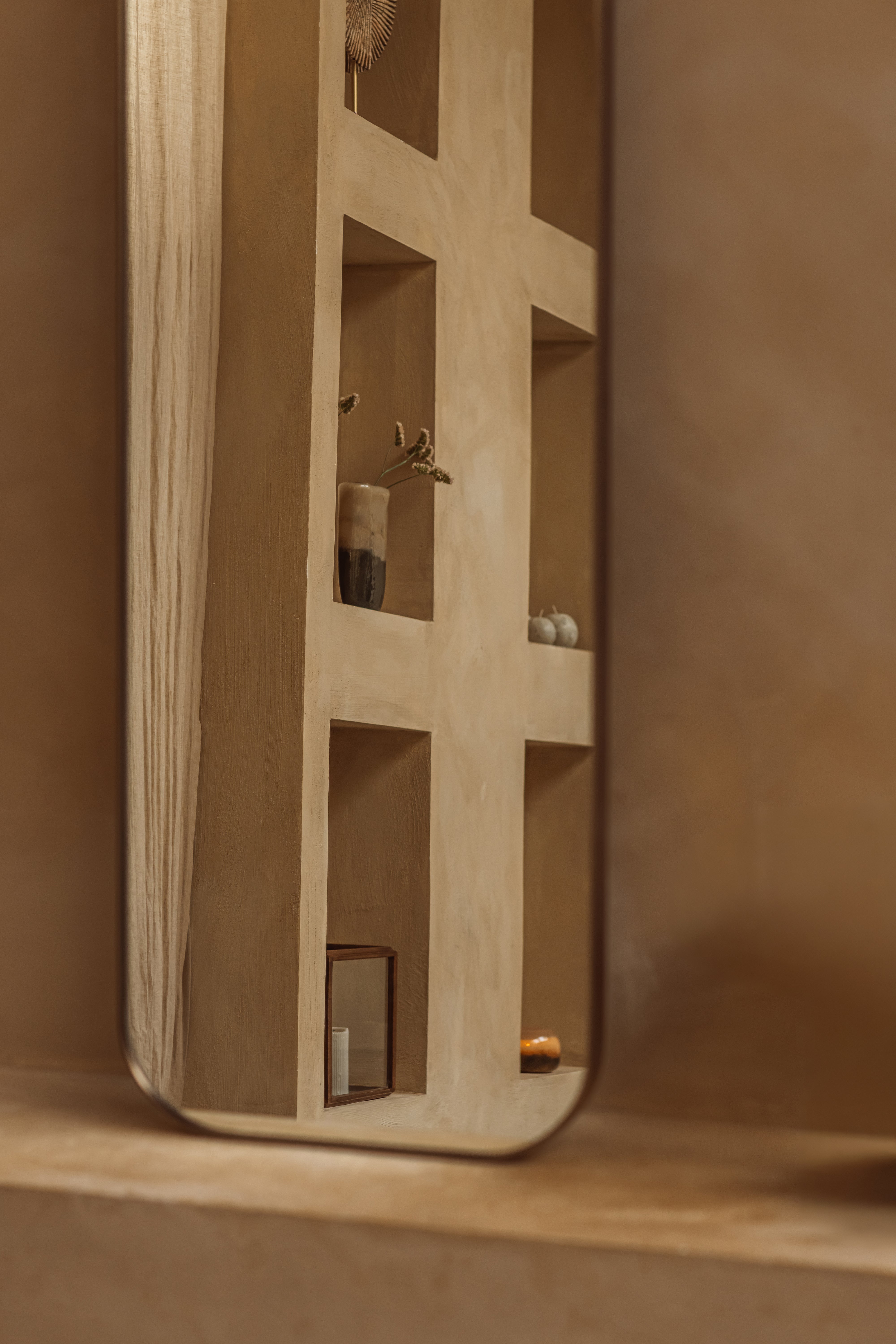 Rectangular mirror with metal frame
