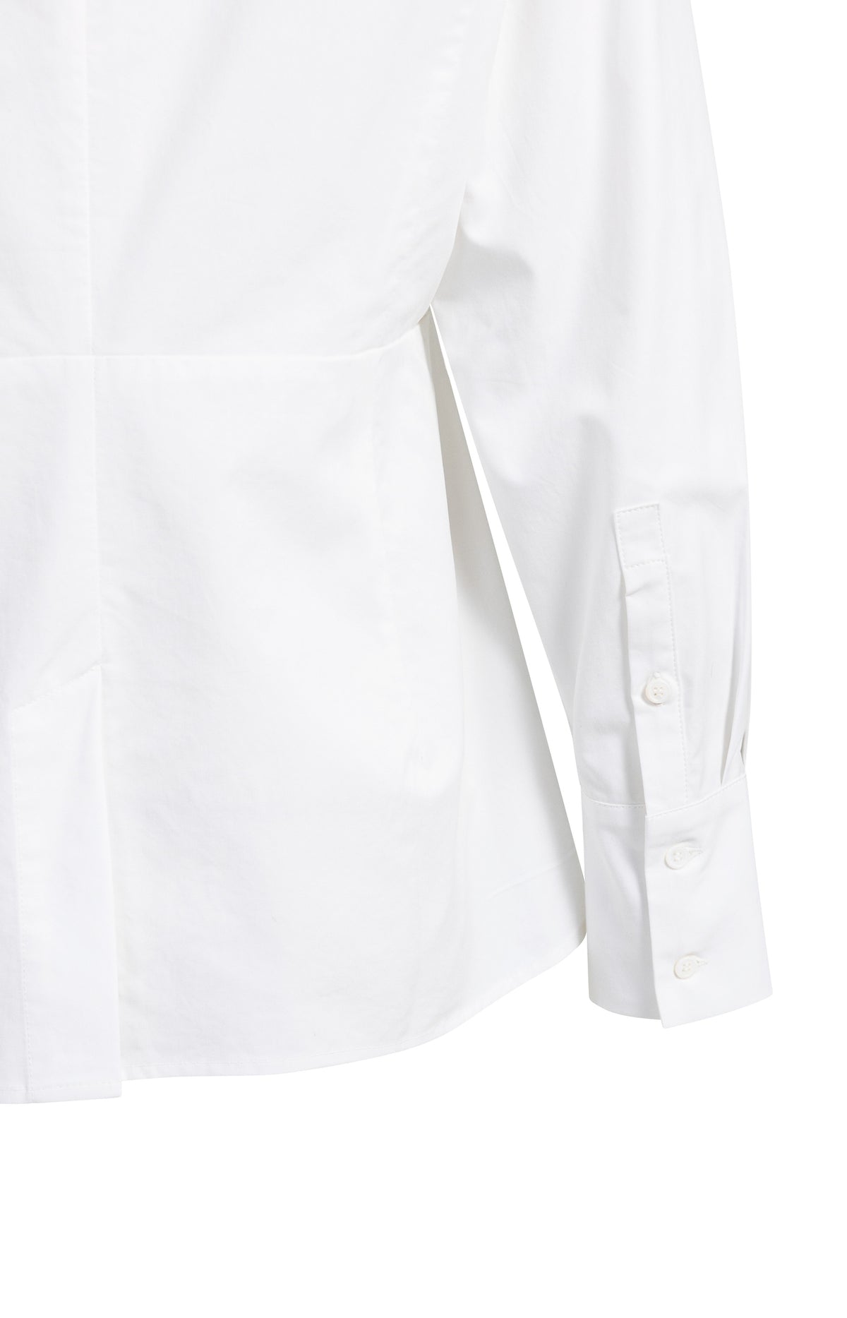 A-line blouse with stand collar - Pure White