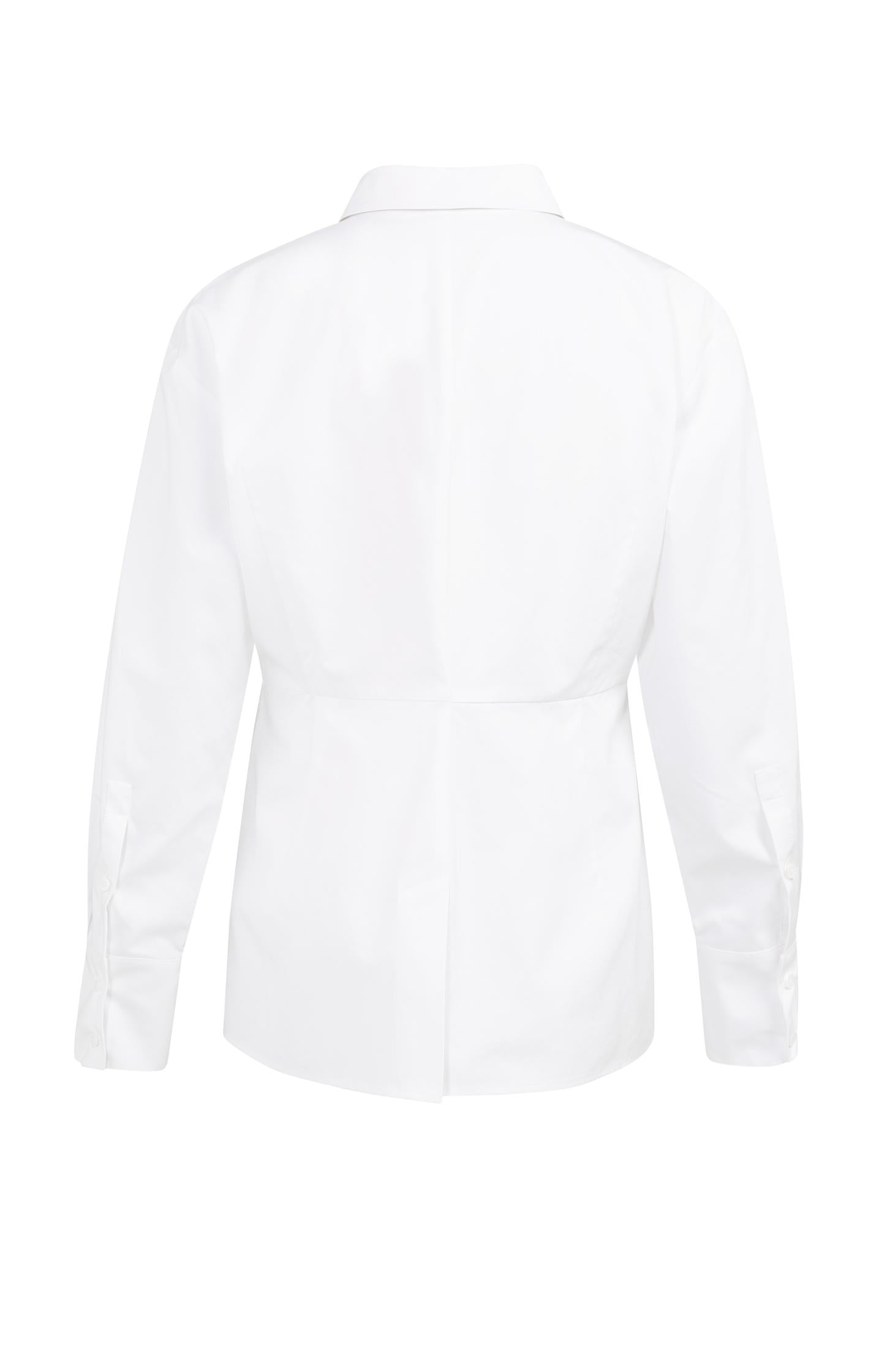 A-line poplin blouse with front slit detail