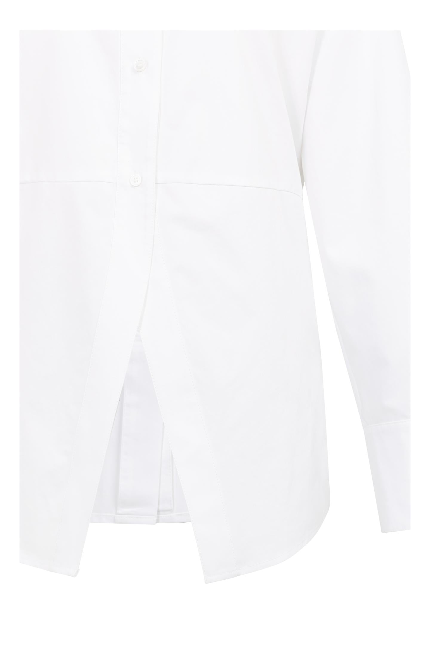 A-line poplin blouse with front slit detail