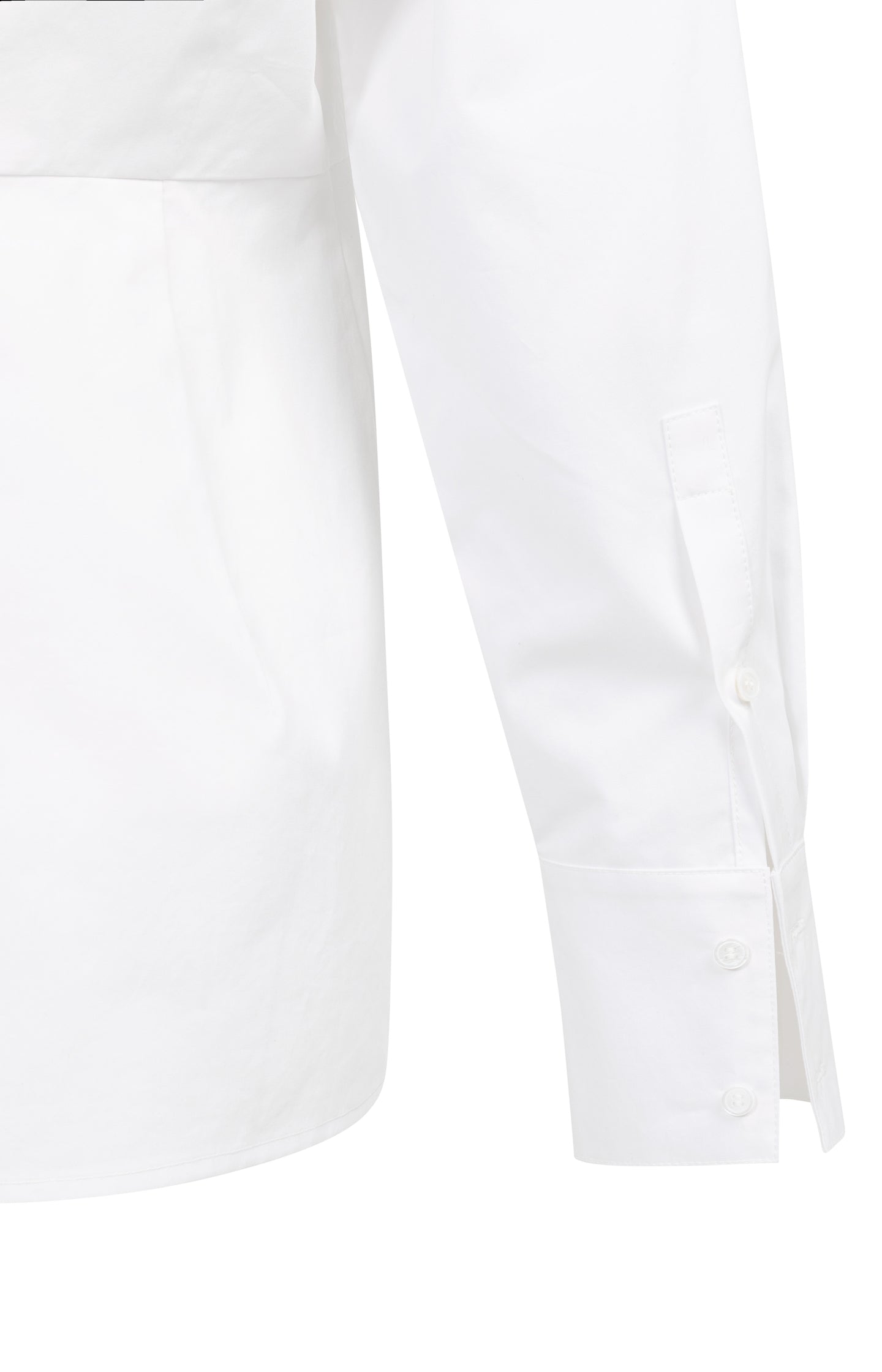 A-line poplin blouse with front slit detail
