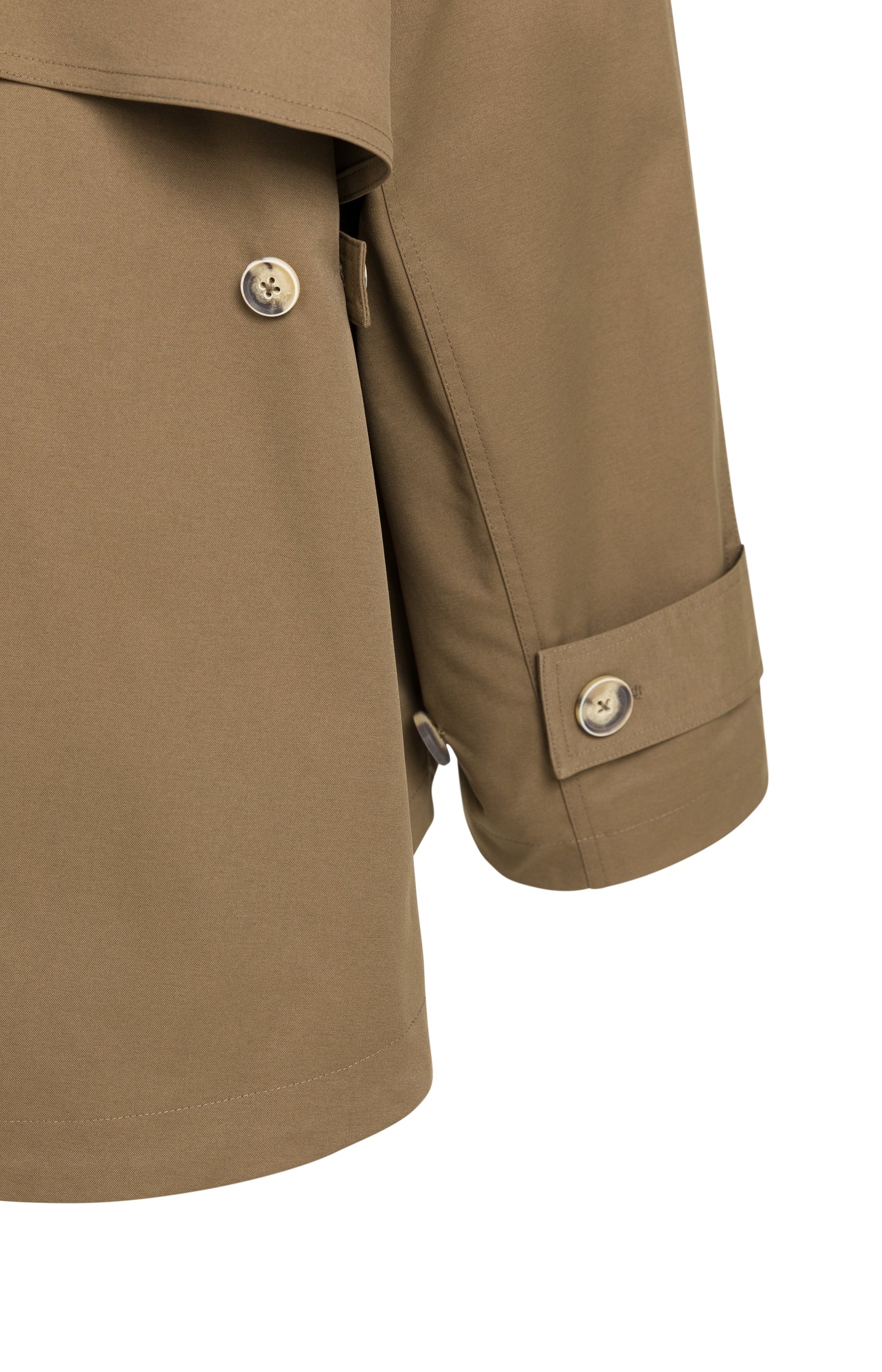 A-line trench jacket with stand collar