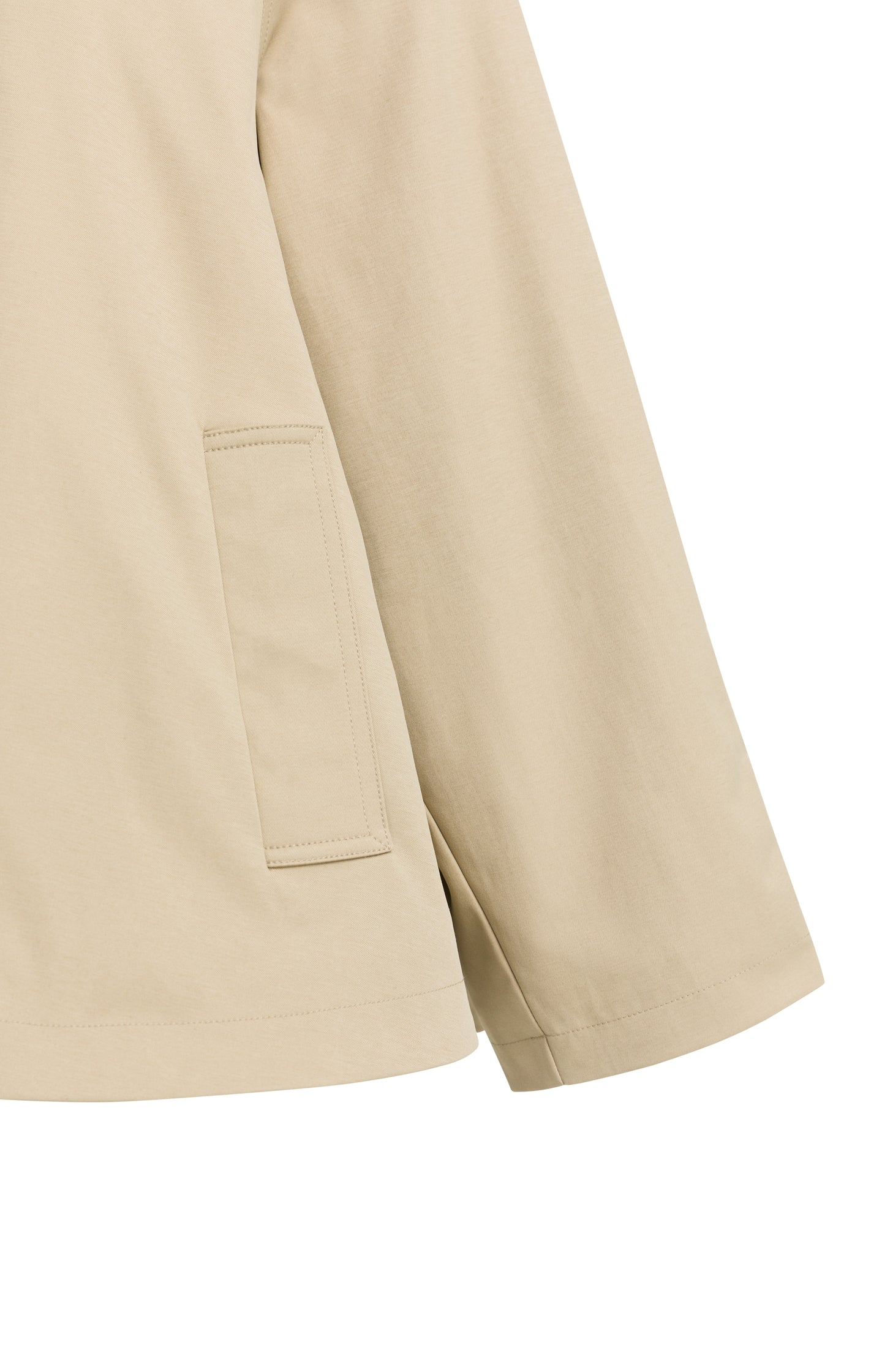 A-line trench jacket with stand collar
