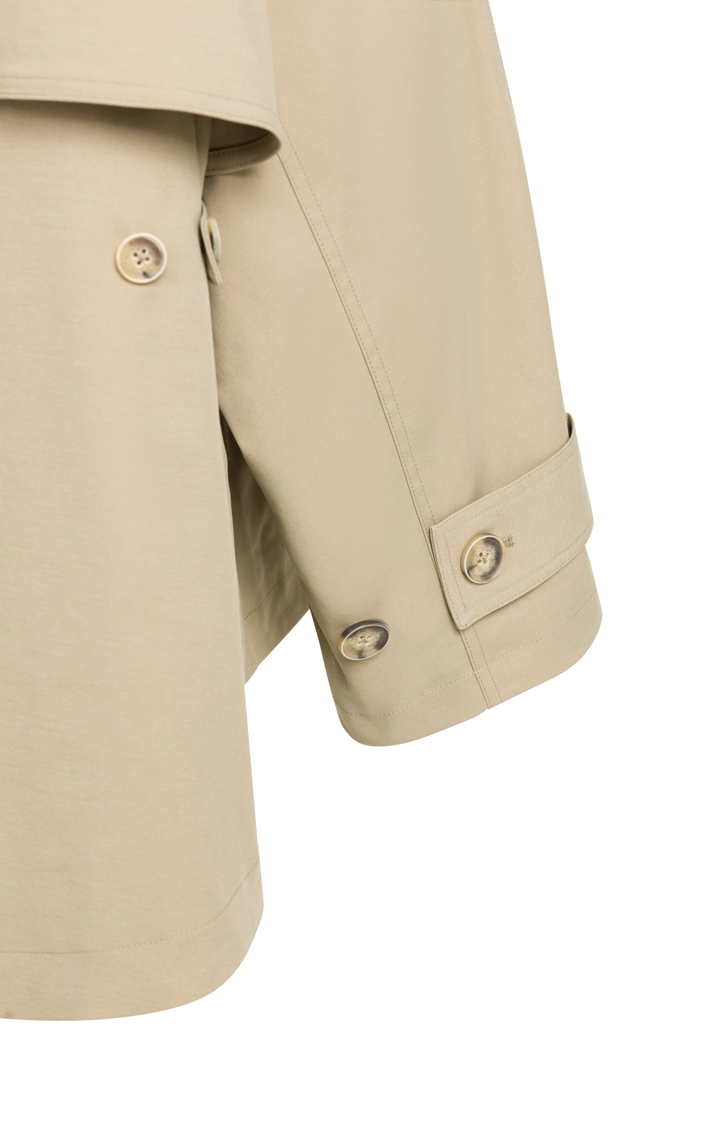 A-line trench jacket with stand collar