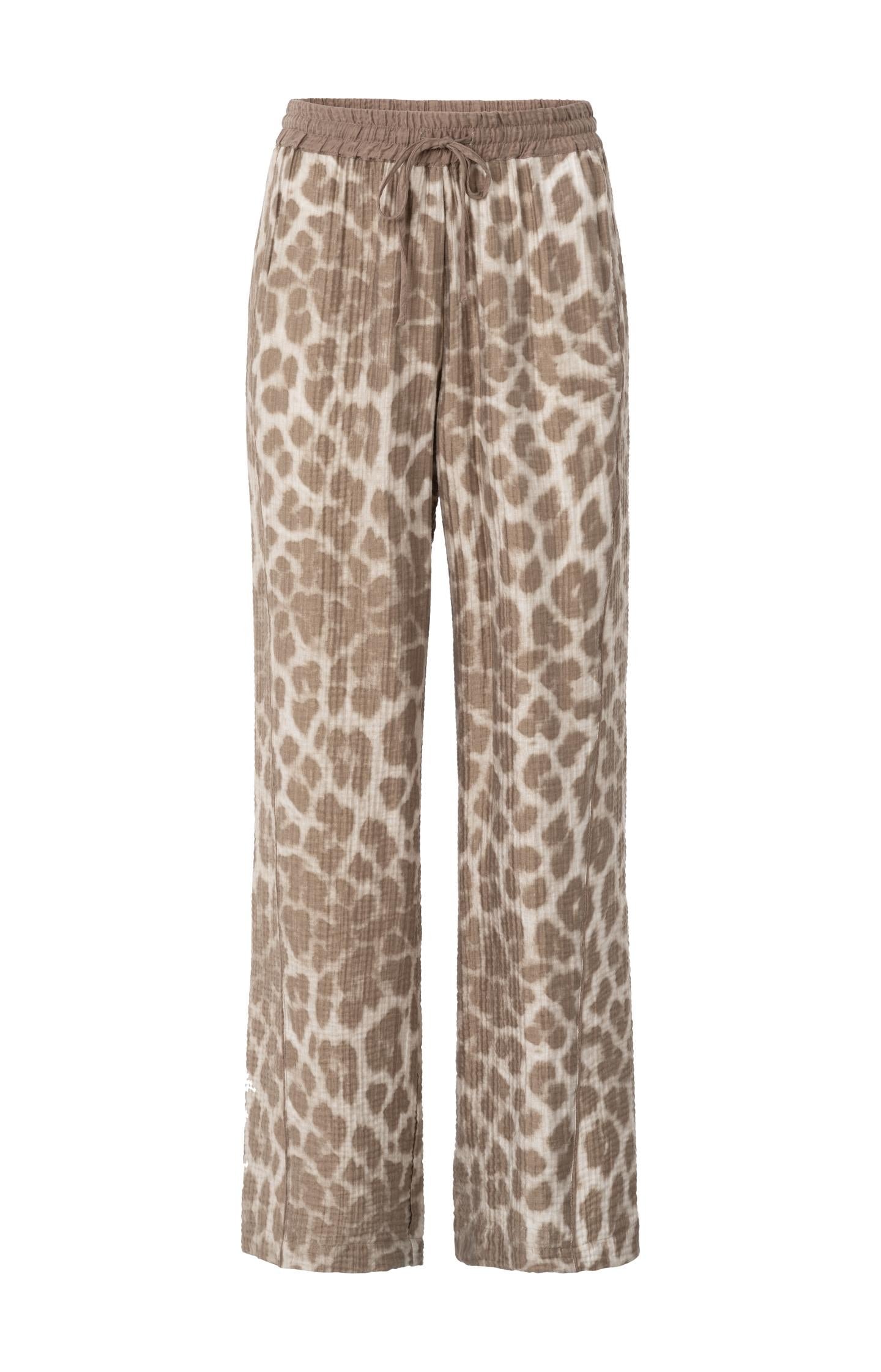 Airy leopard print trousers with wide legs - Type: product