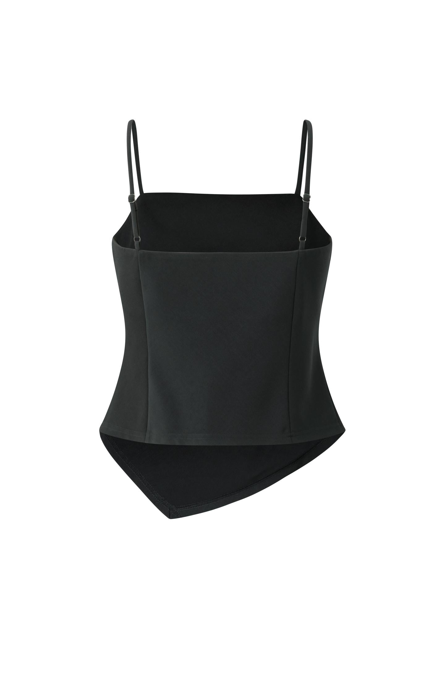 Asymmetric strappy top with fitted silhouette