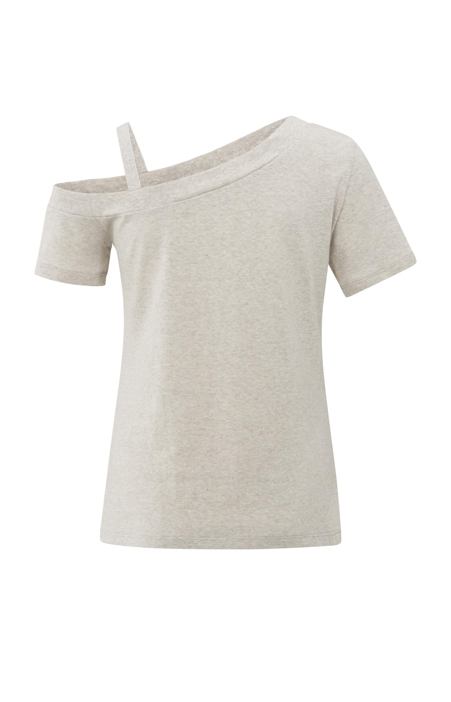 Asymmetric t-shirt with shoulder strap