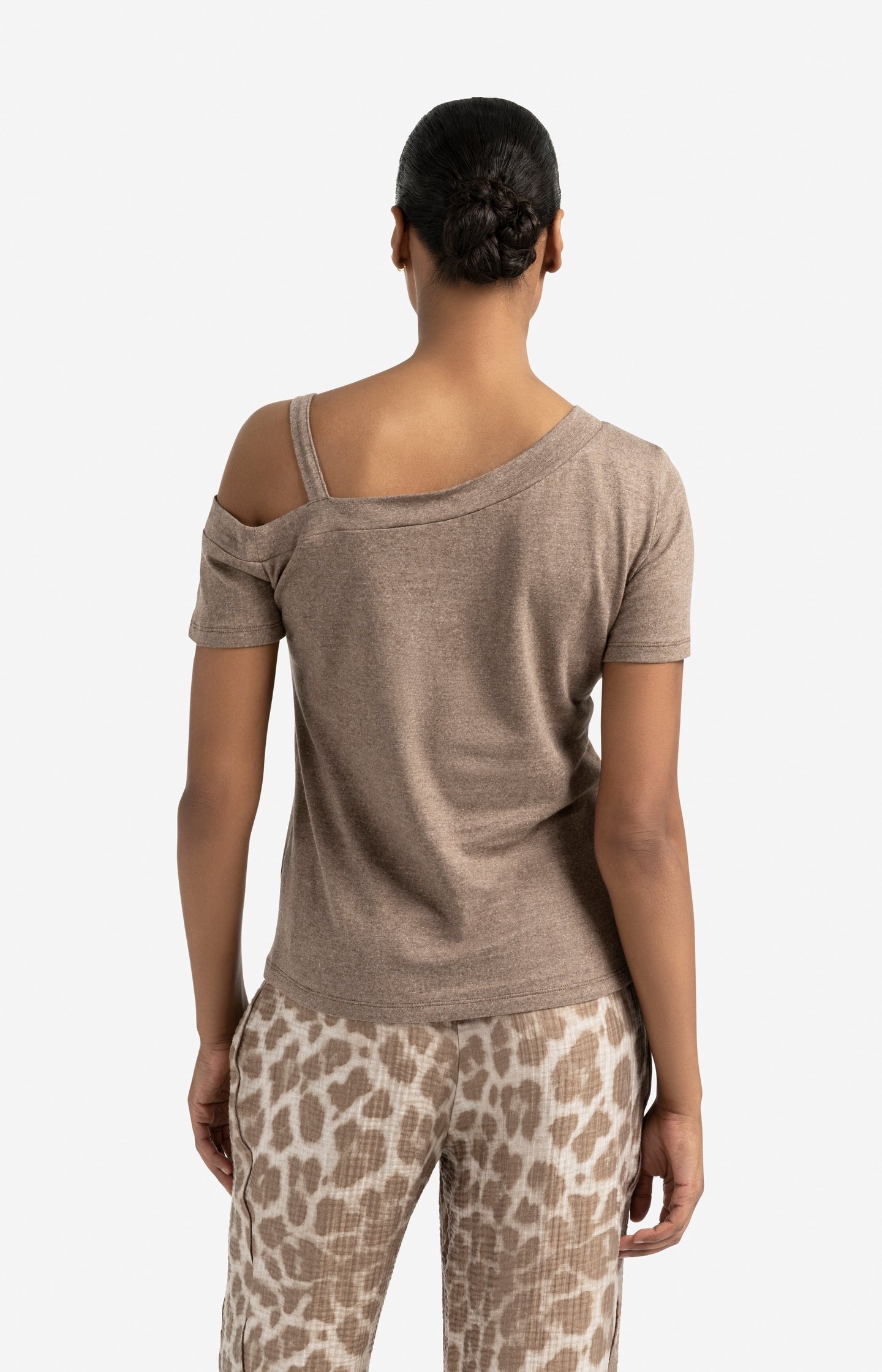 Asymmetric t-shirt with shoulder strap