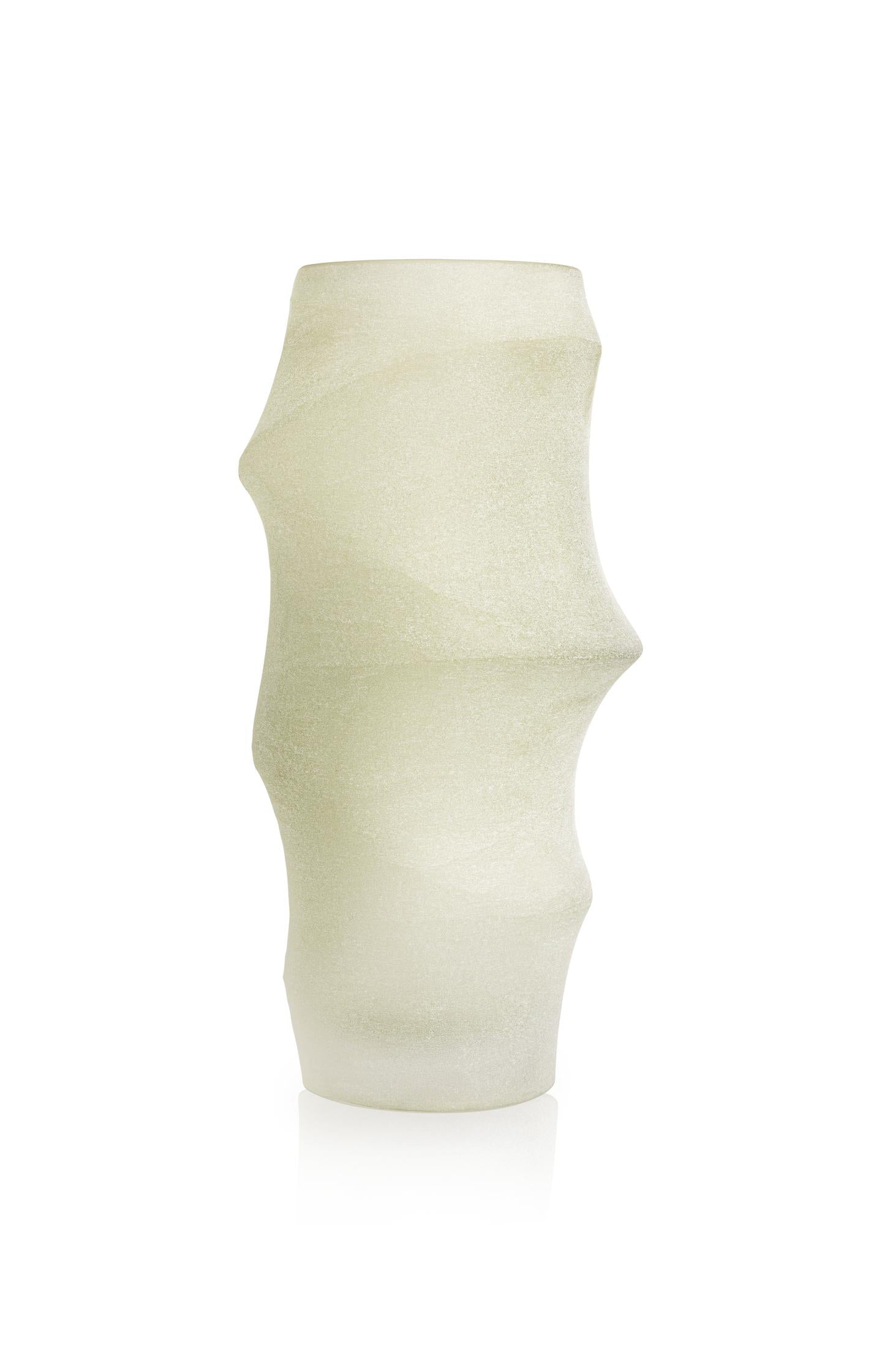 Asymmetrical matte glass vase