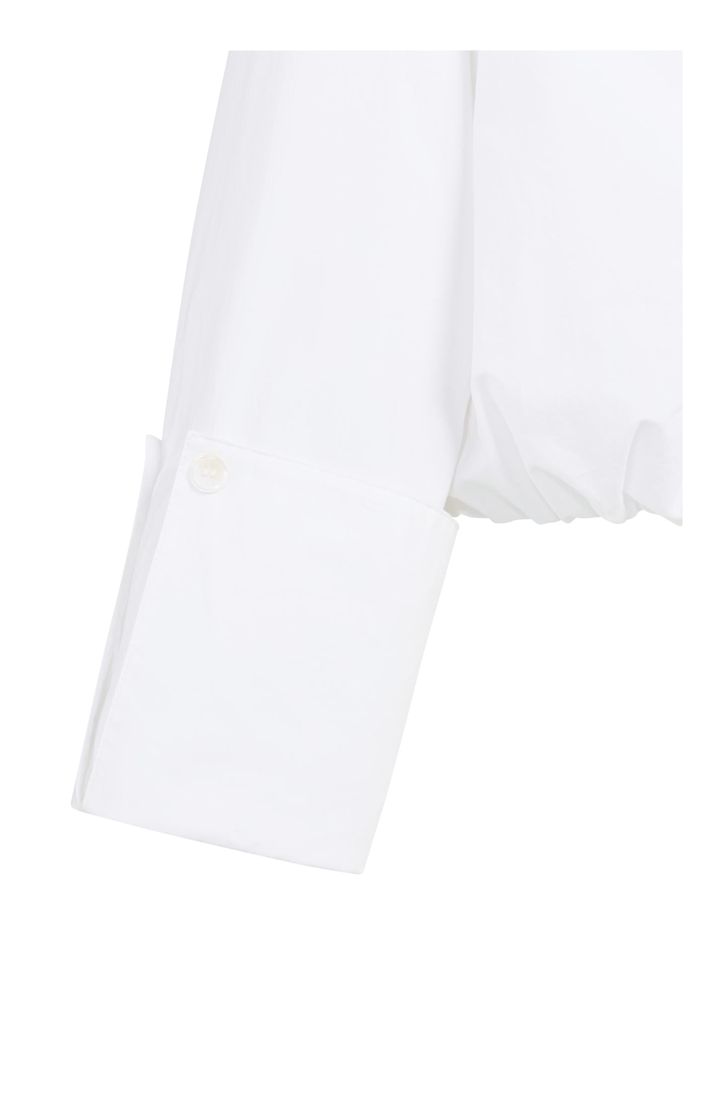 Balloon blouse with deep V-neck