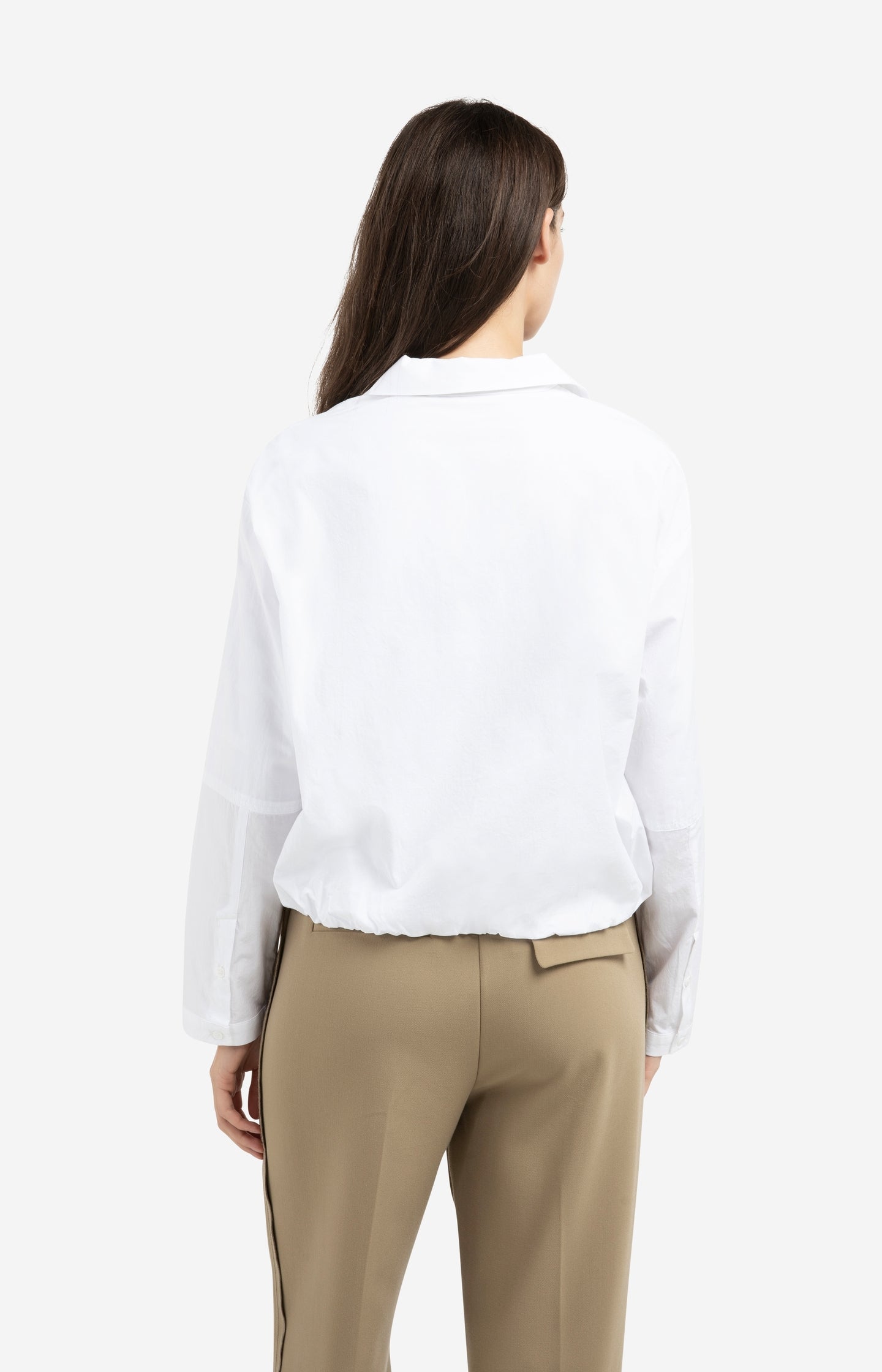 Balloon blouse with zipper and long sleeves