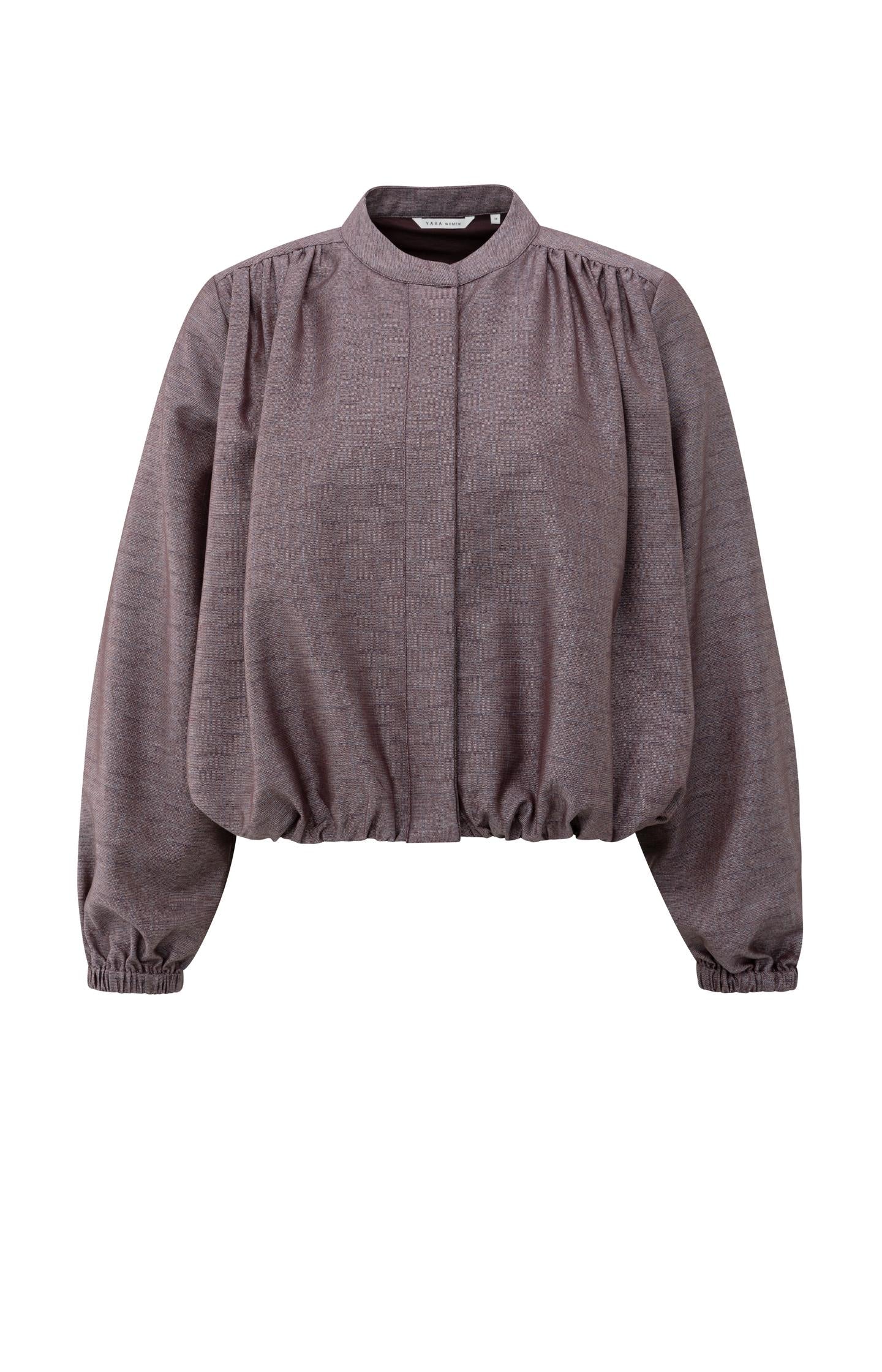 Balloon-shaped blouse jacket with stand-up collar - Type: product