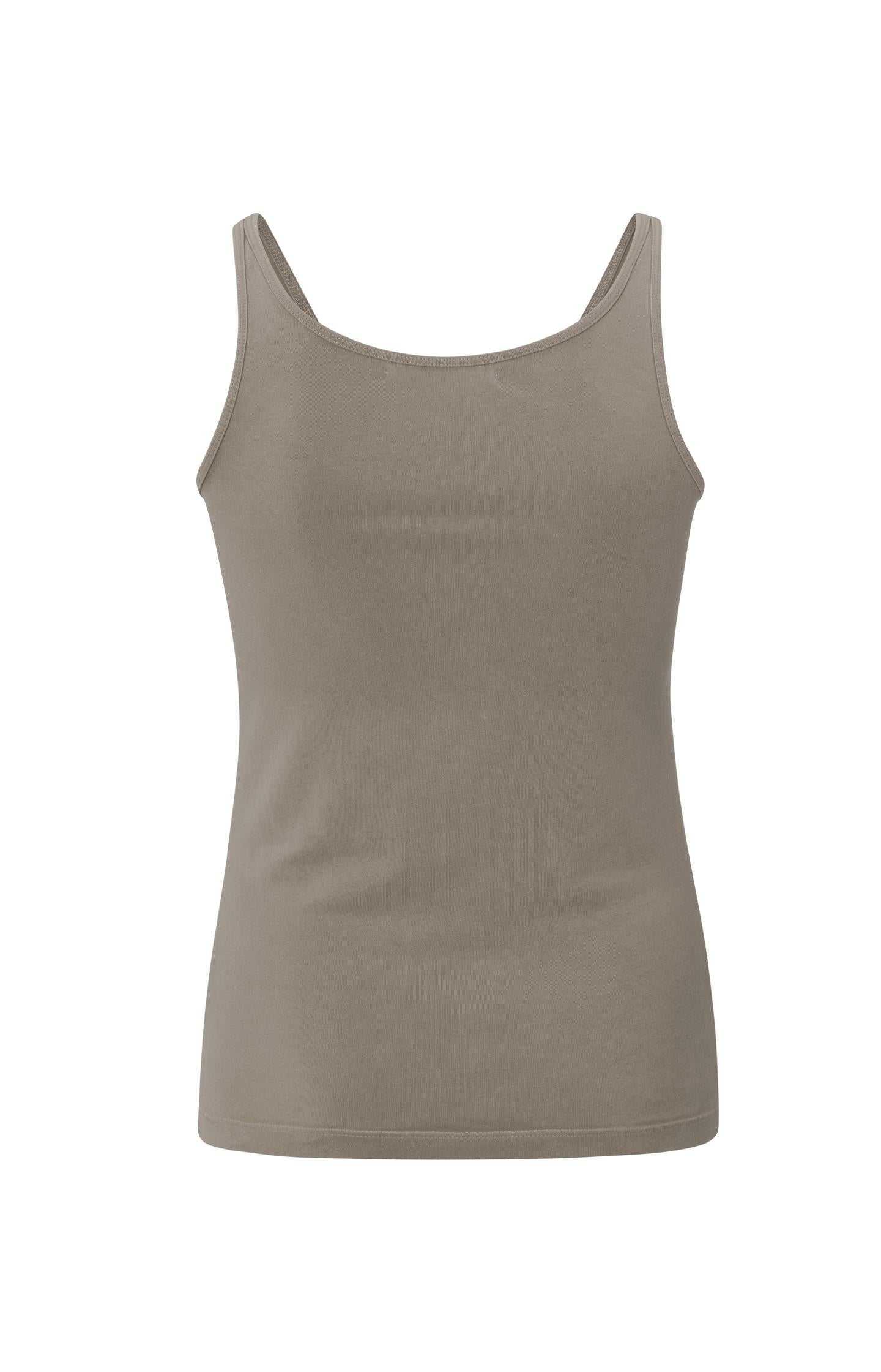 Basic singlet with thin straps and round neck in cotton