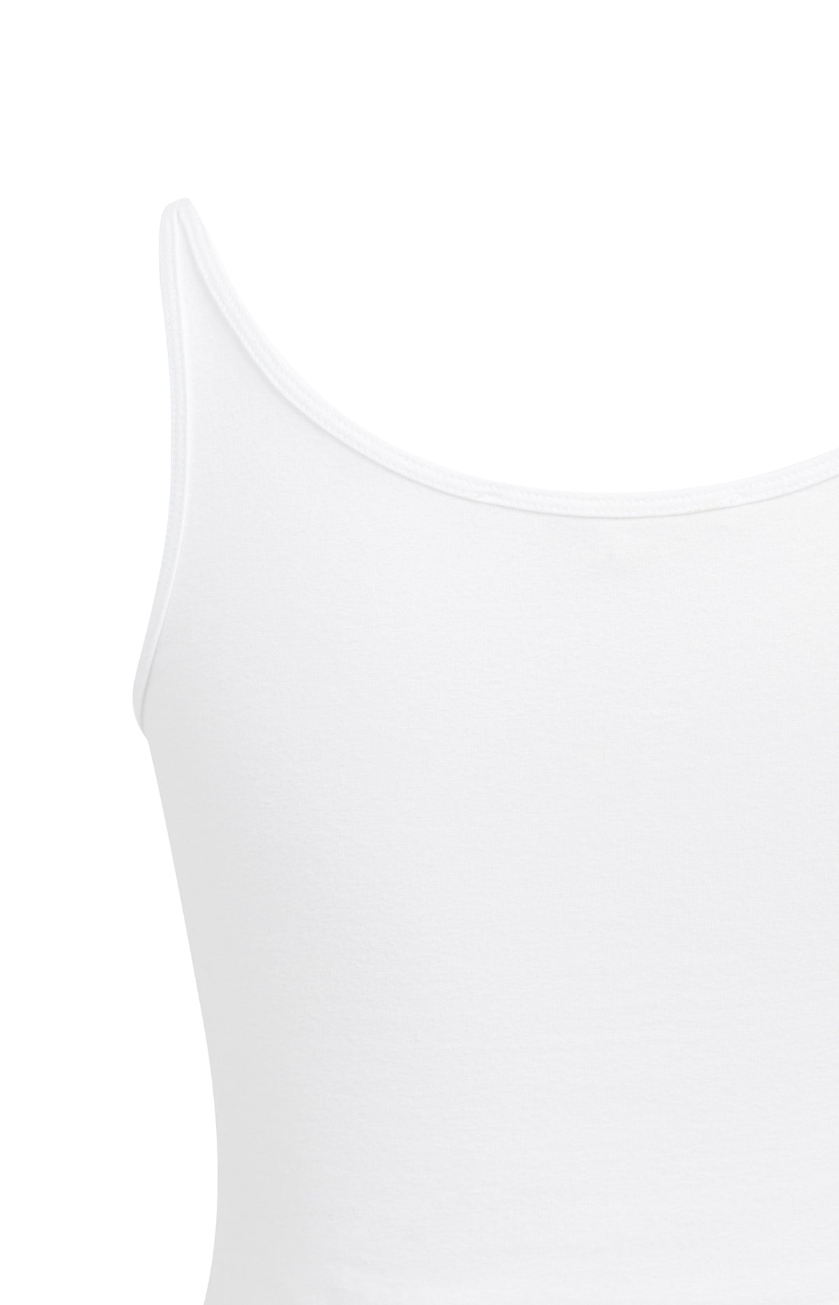 Pure White basic singlet met medium-width schouderbanden en ronde hals - YAYA