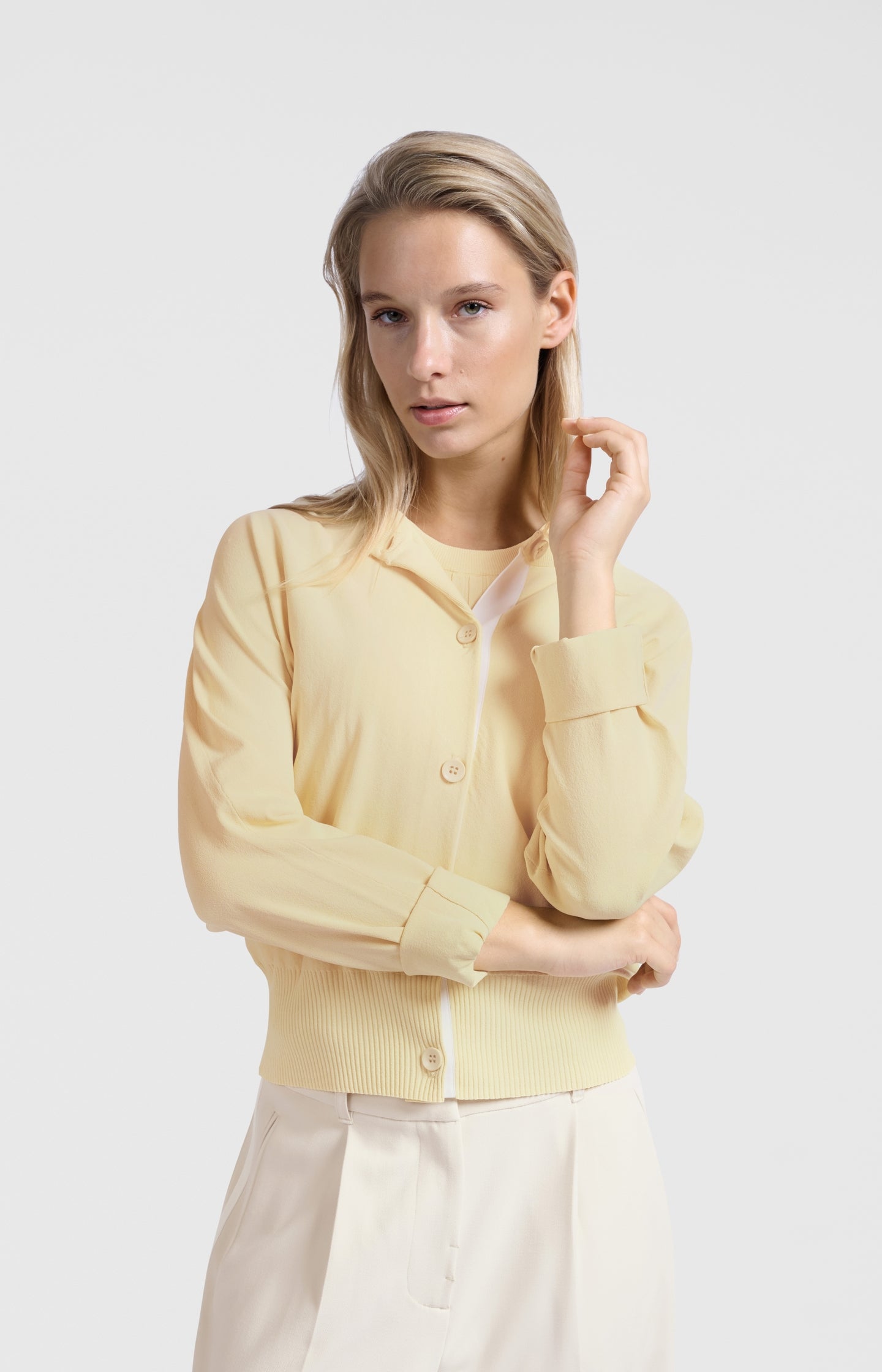 Batwing cardigan with contrasting details