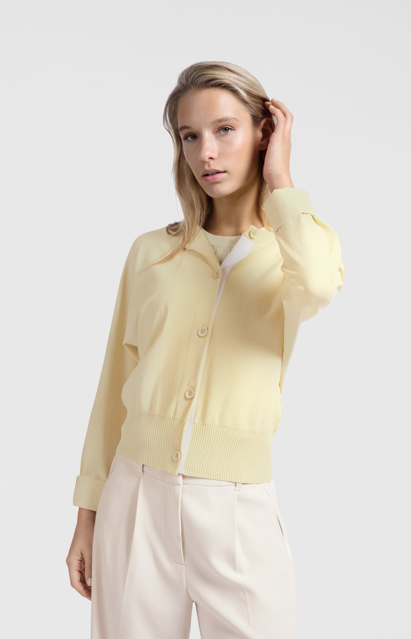 Batwing cardigan with contrasting details