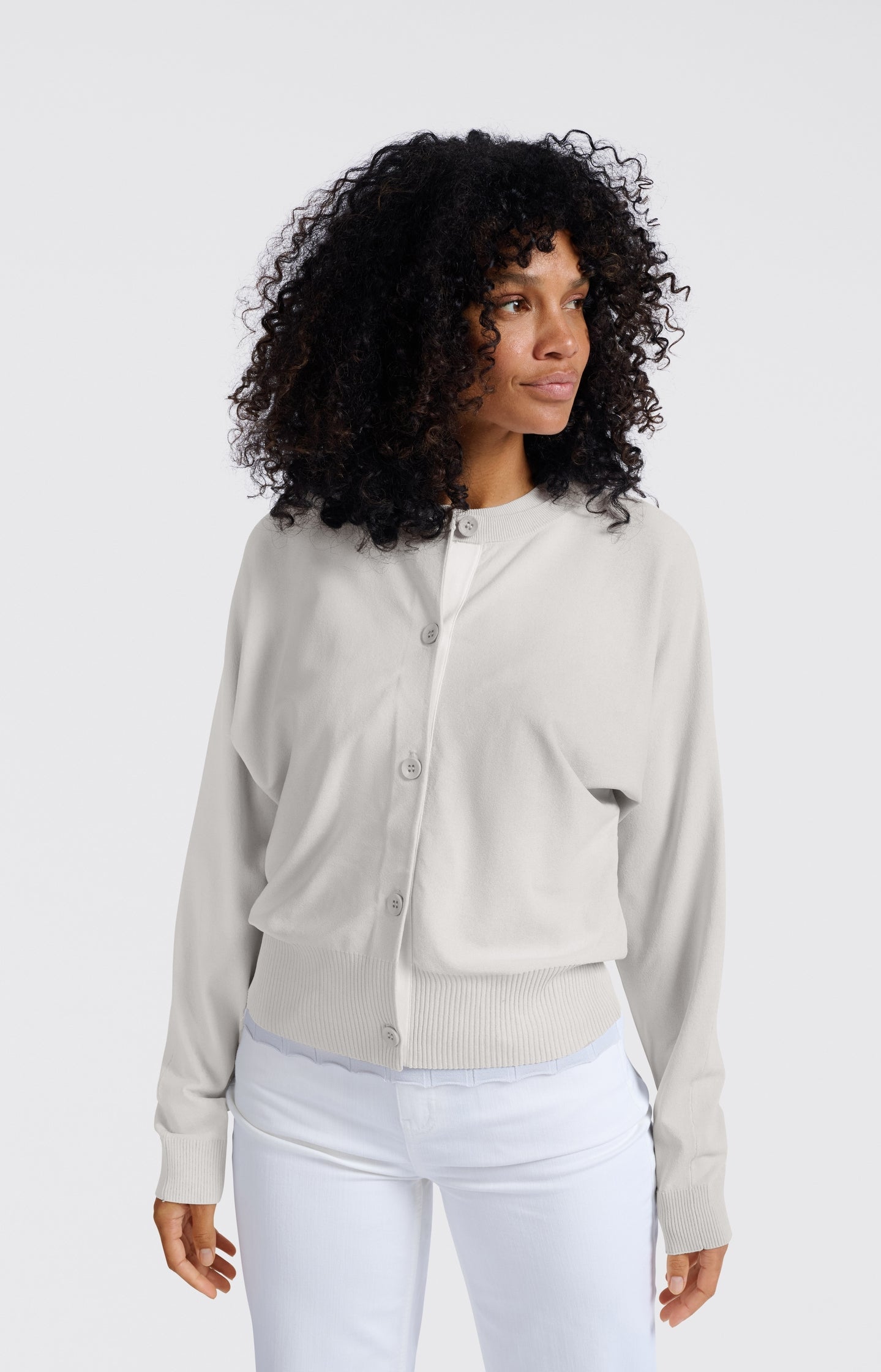 Batwing cardigan with contrasting details