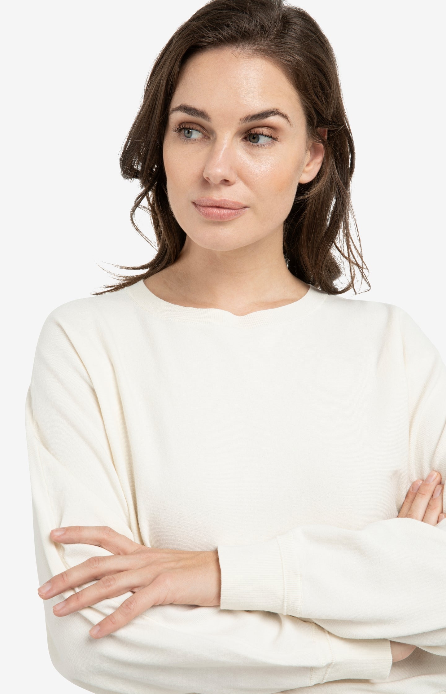 Batwing sweater with subtle seam details