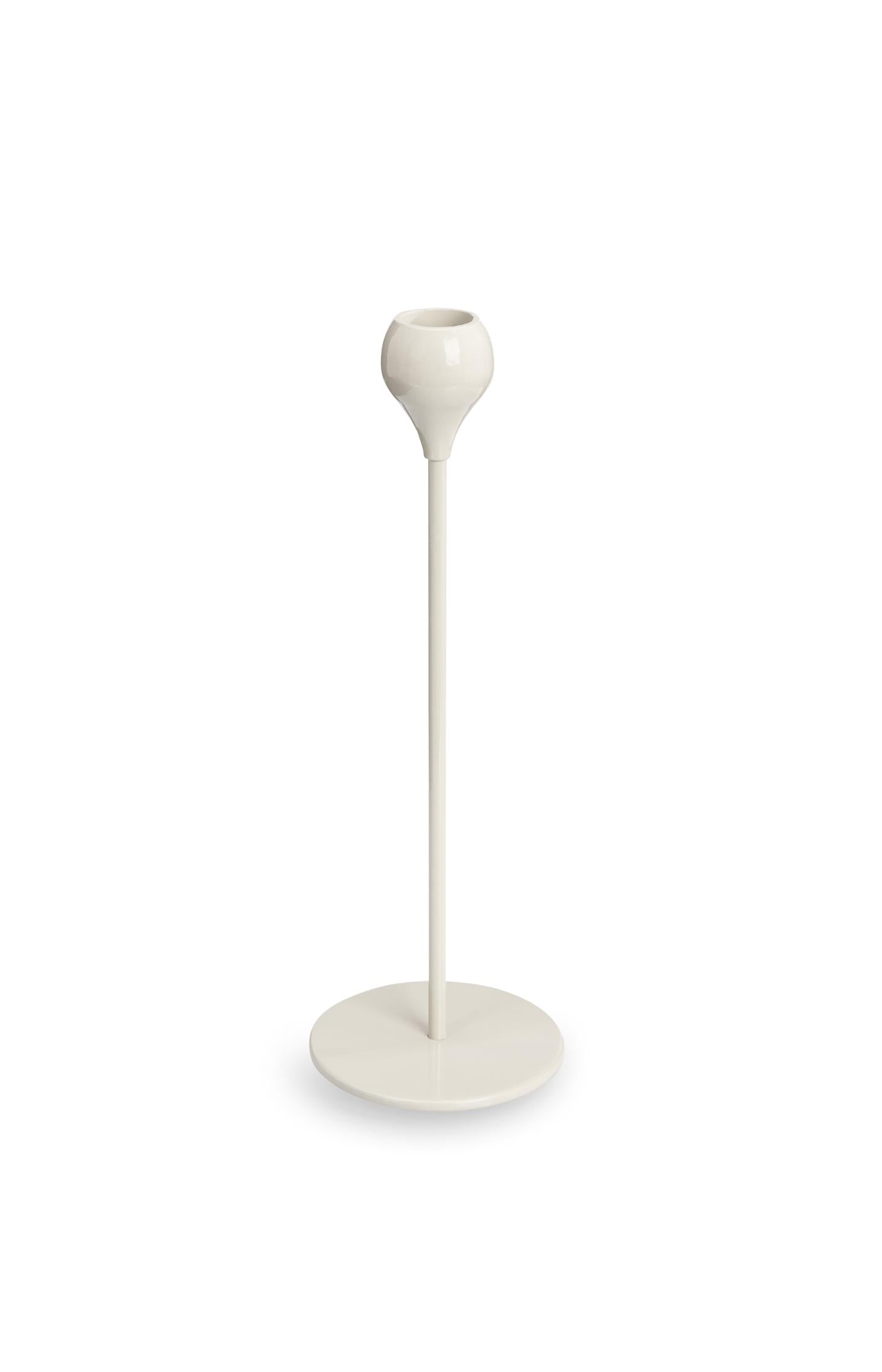 Beige metal candle holder - medium - Type: product