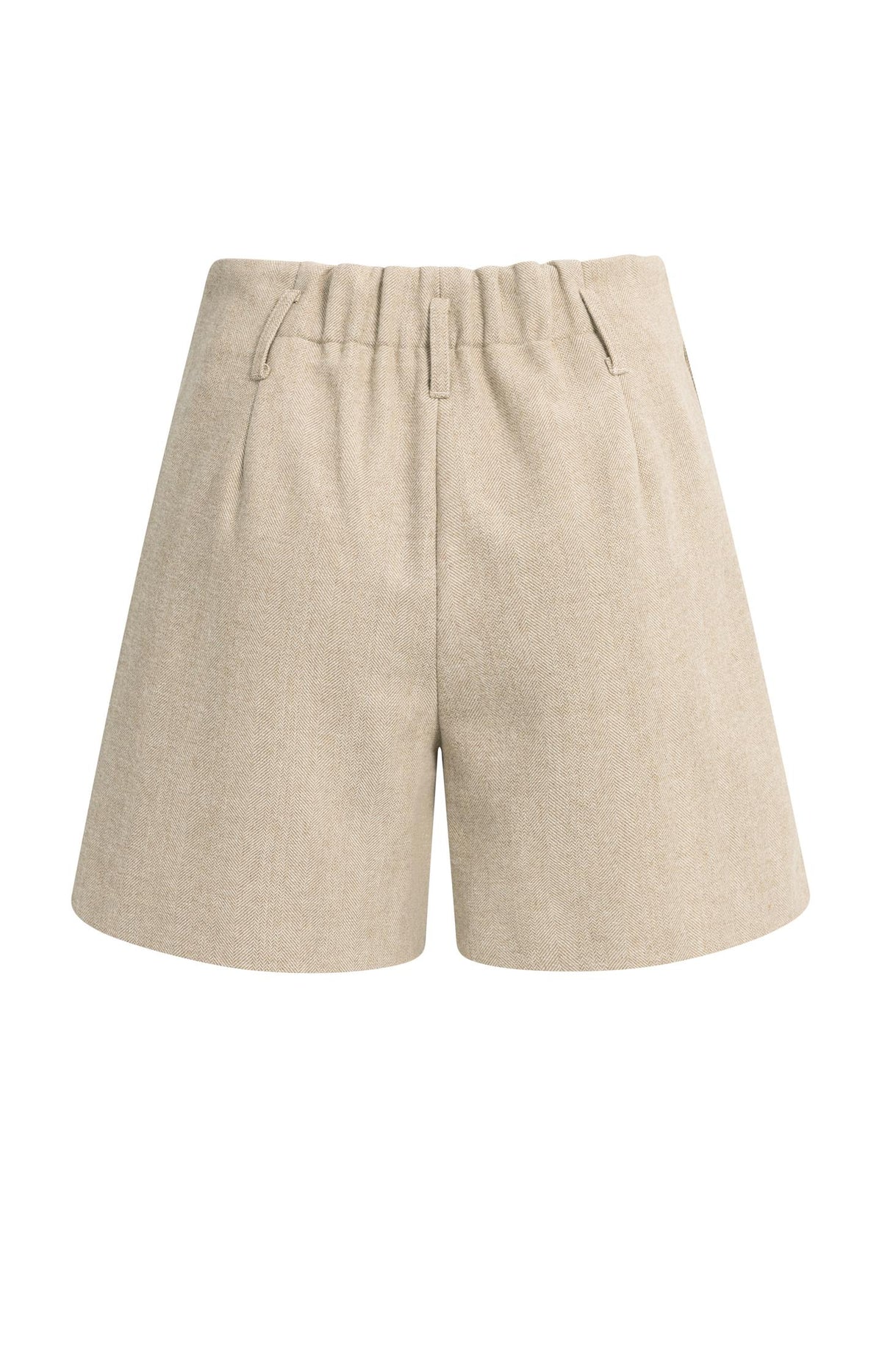 Bermuda shorts in melange herringbone fabric - Beige Melange