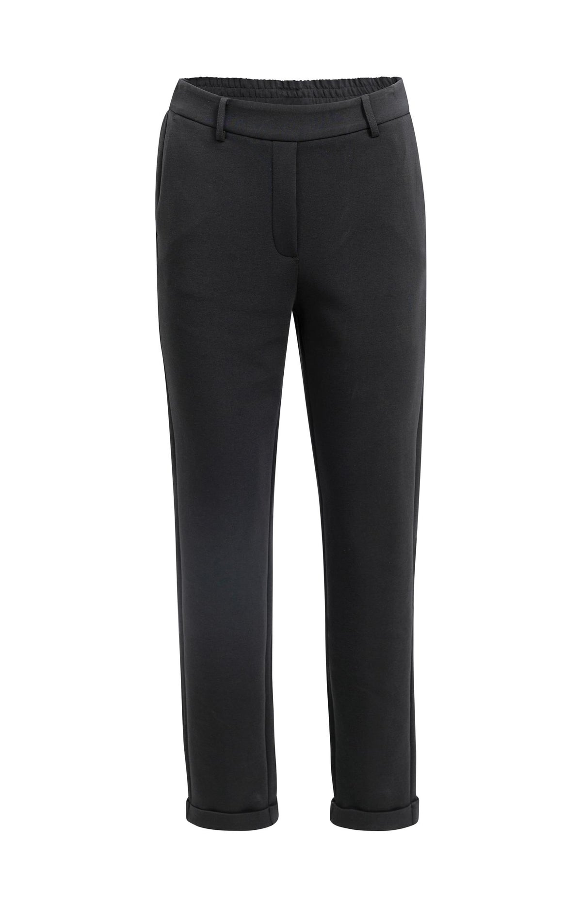 Scuba trousers with straight legs and flap pockets - Black