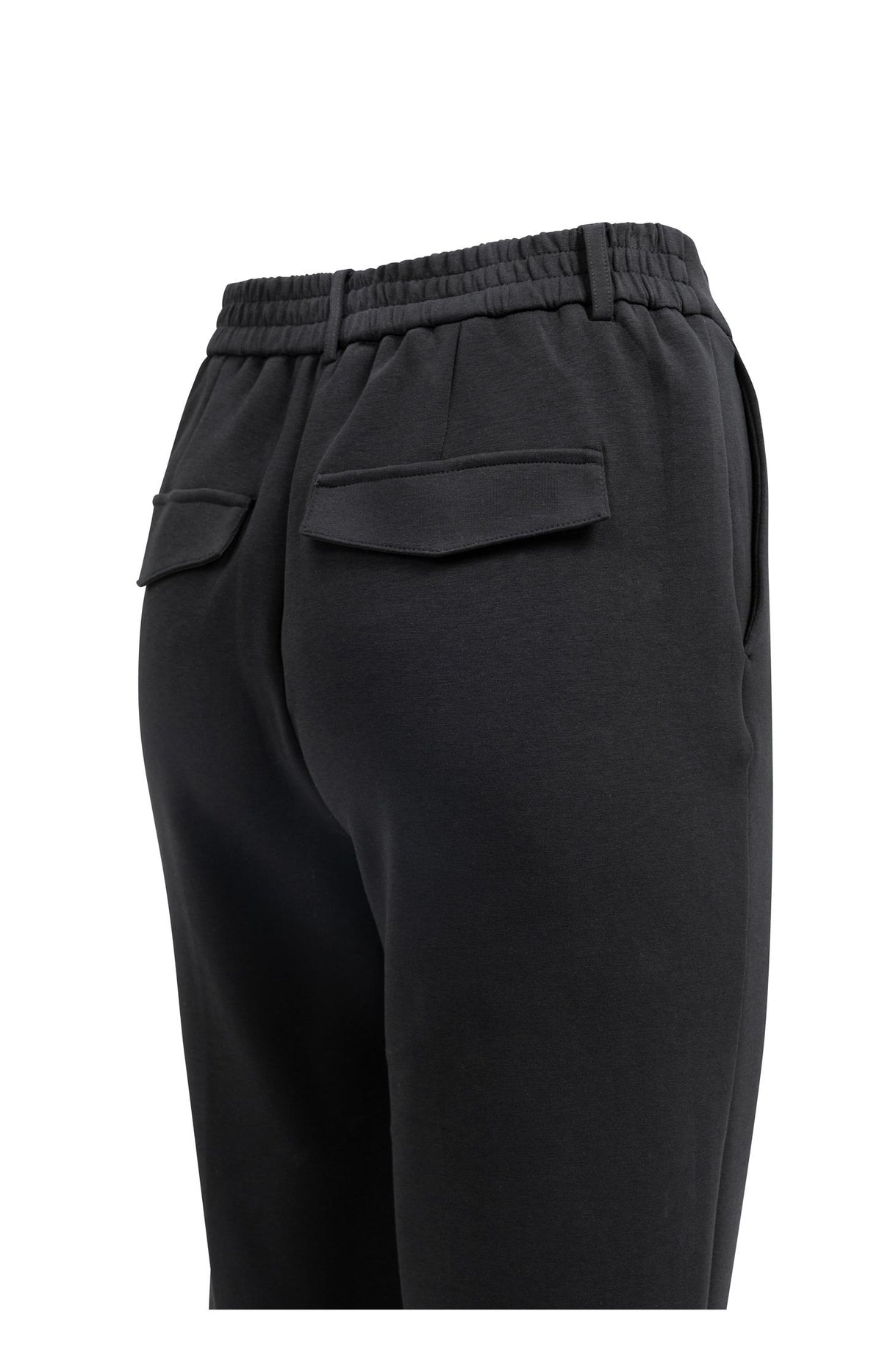 Scuba trousers with straight legs and flap pockets - Black