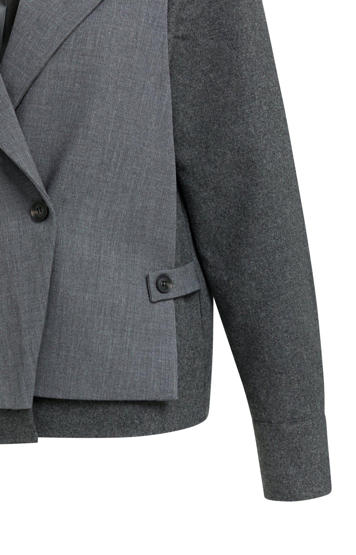 Blazer with contrast fabric and loose fit