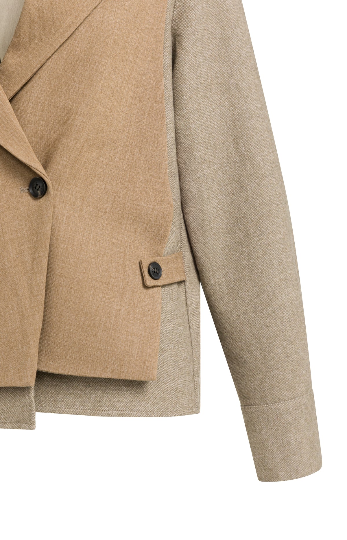 Blazer with contrast fabric and loose fit