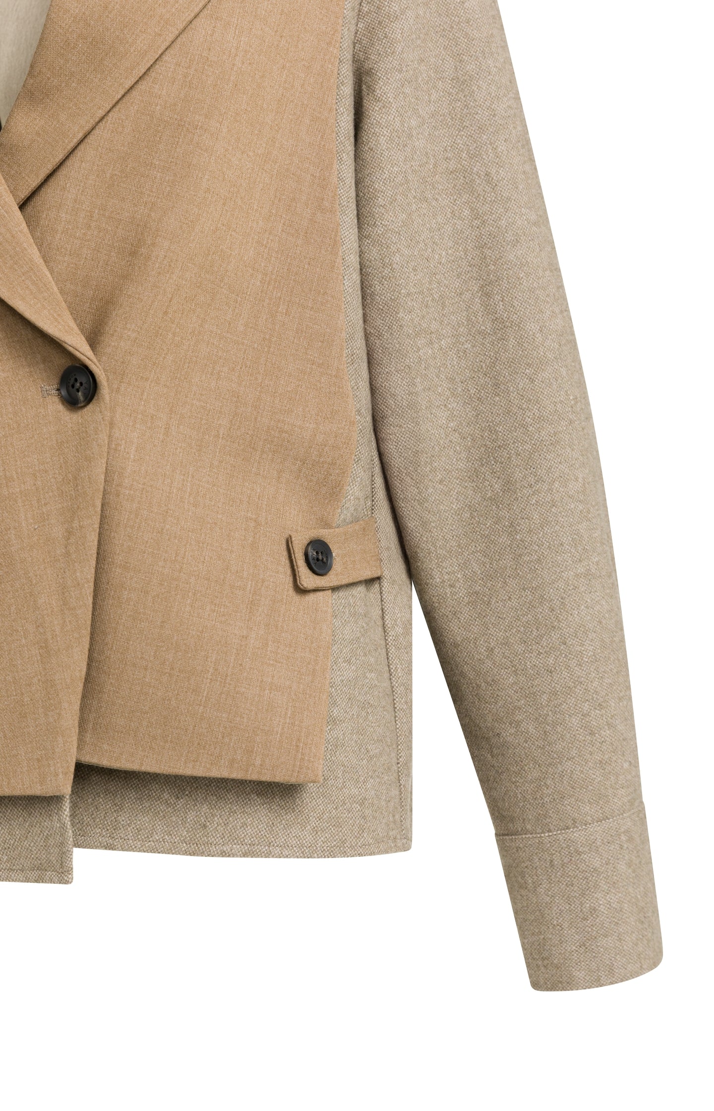Blazer with contrast fabric and loose fit