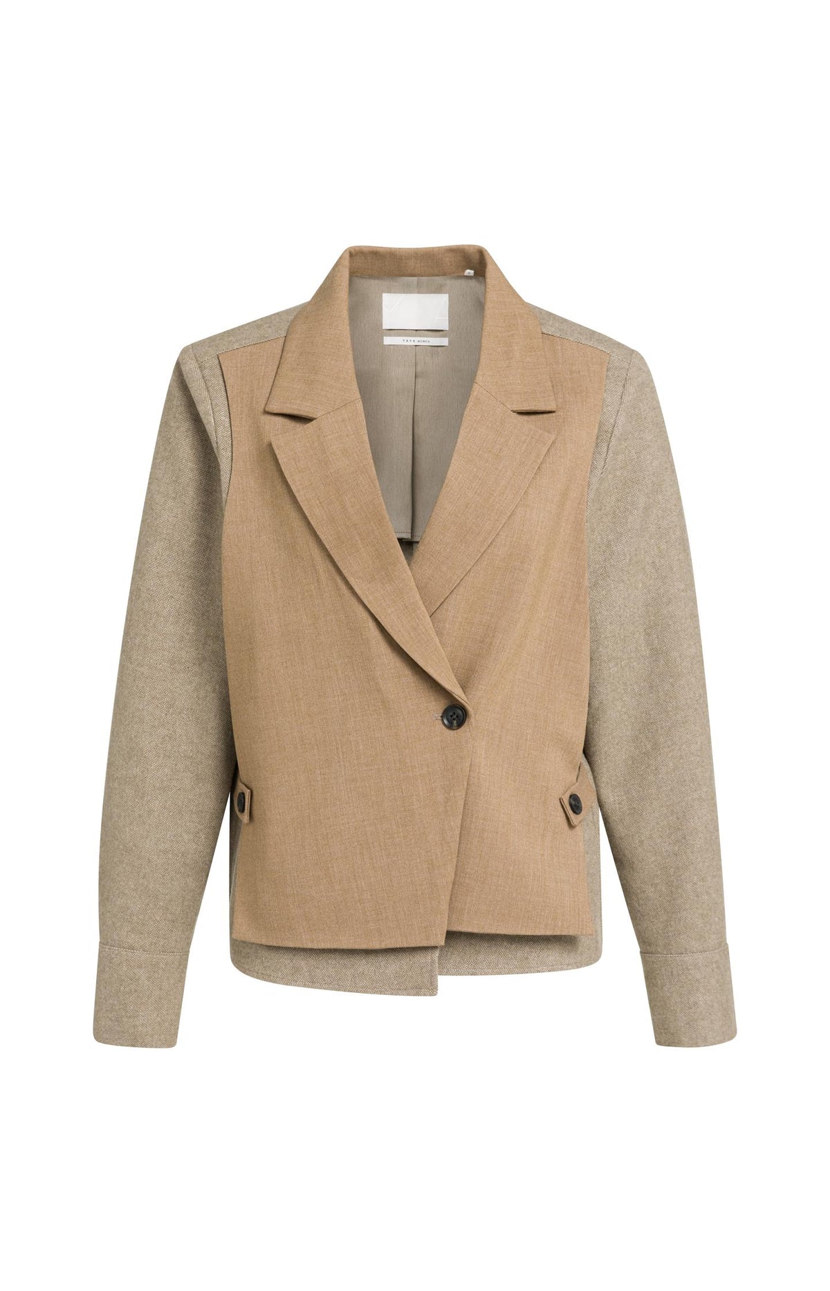 Blazer with contrast fabric and loose fit