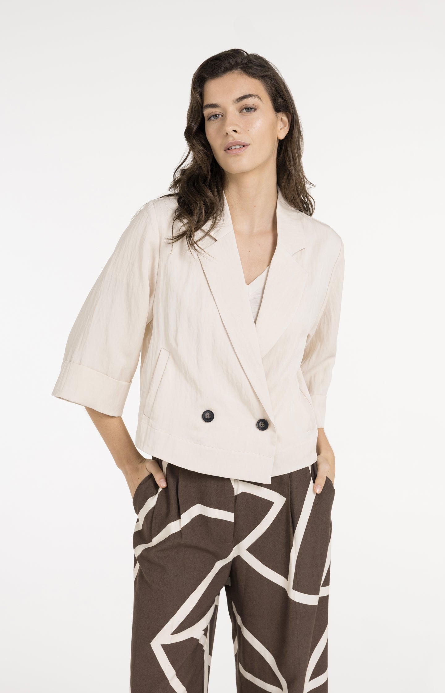 Blazer with kimono sleeves and buttons