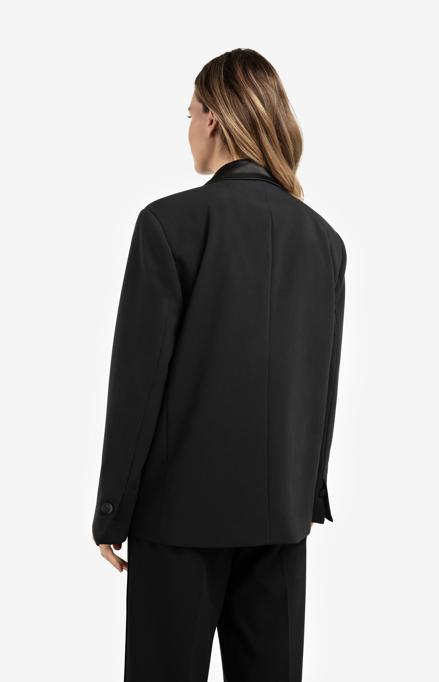 Blazer with satin details and waist effect