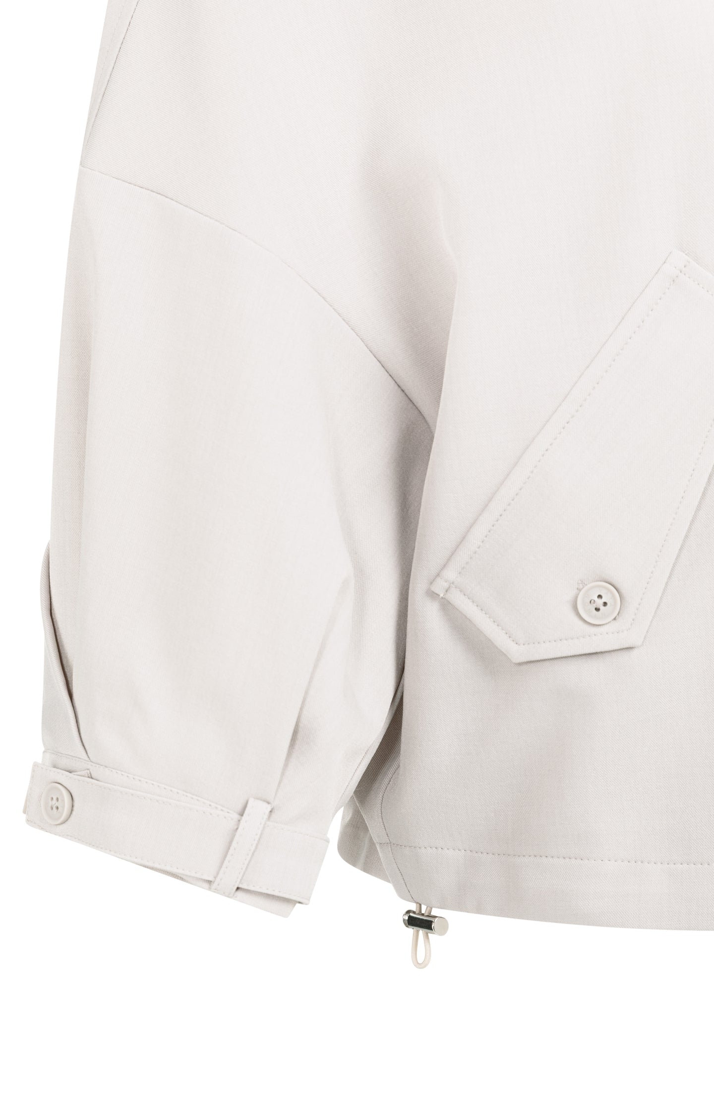 Blouse jacket with adjustable waistband and pockets