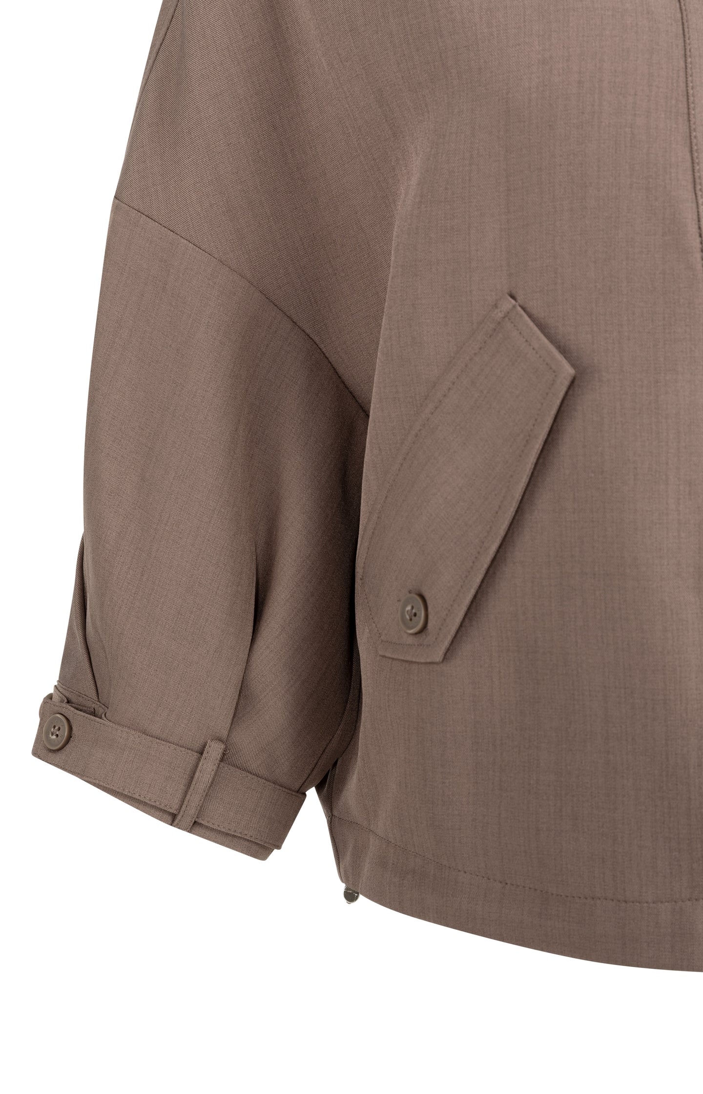 Blouse jacket with adjustable waistband and pockets