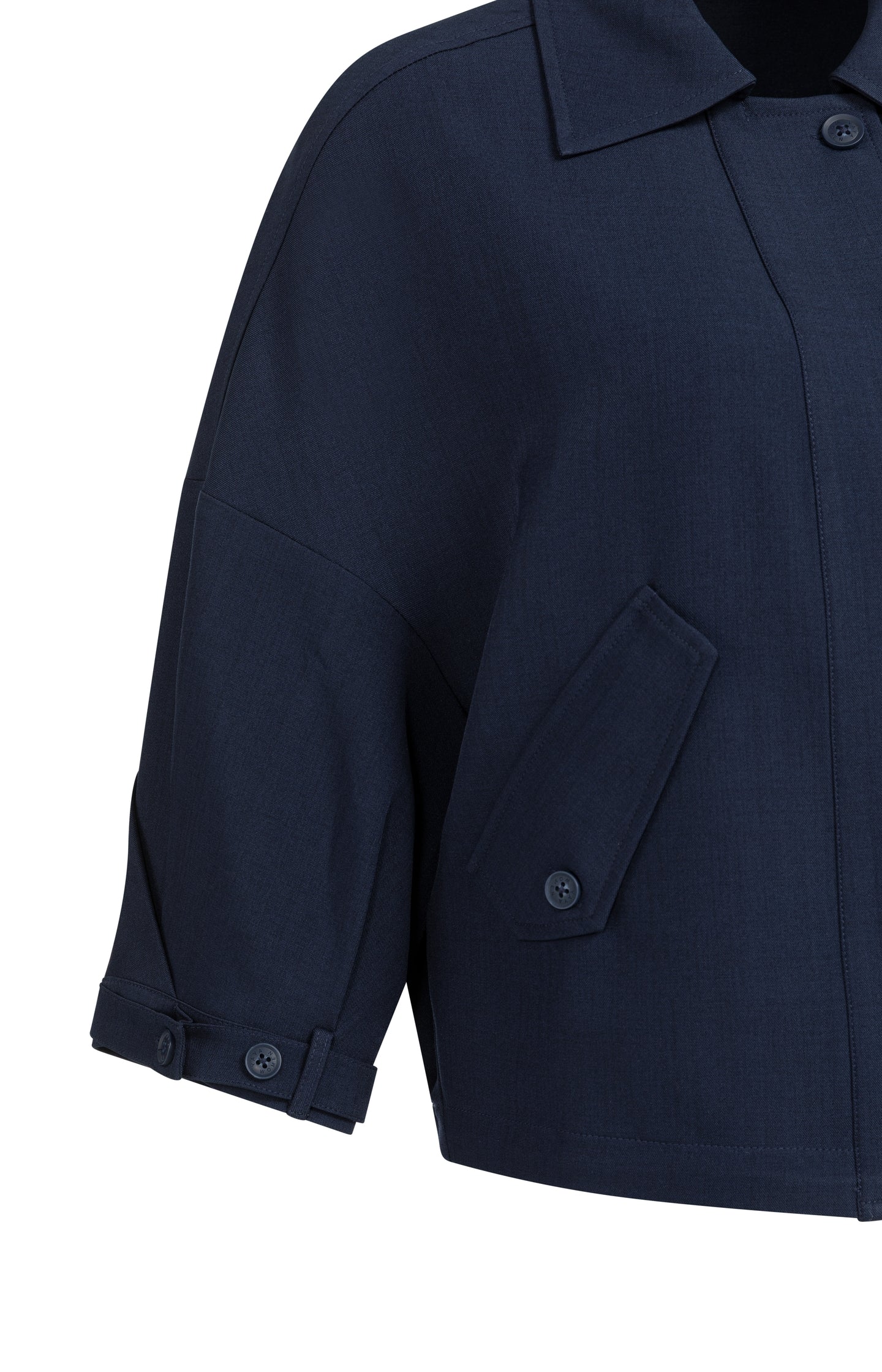 Blouse jacket with adjustable waistband and pockets