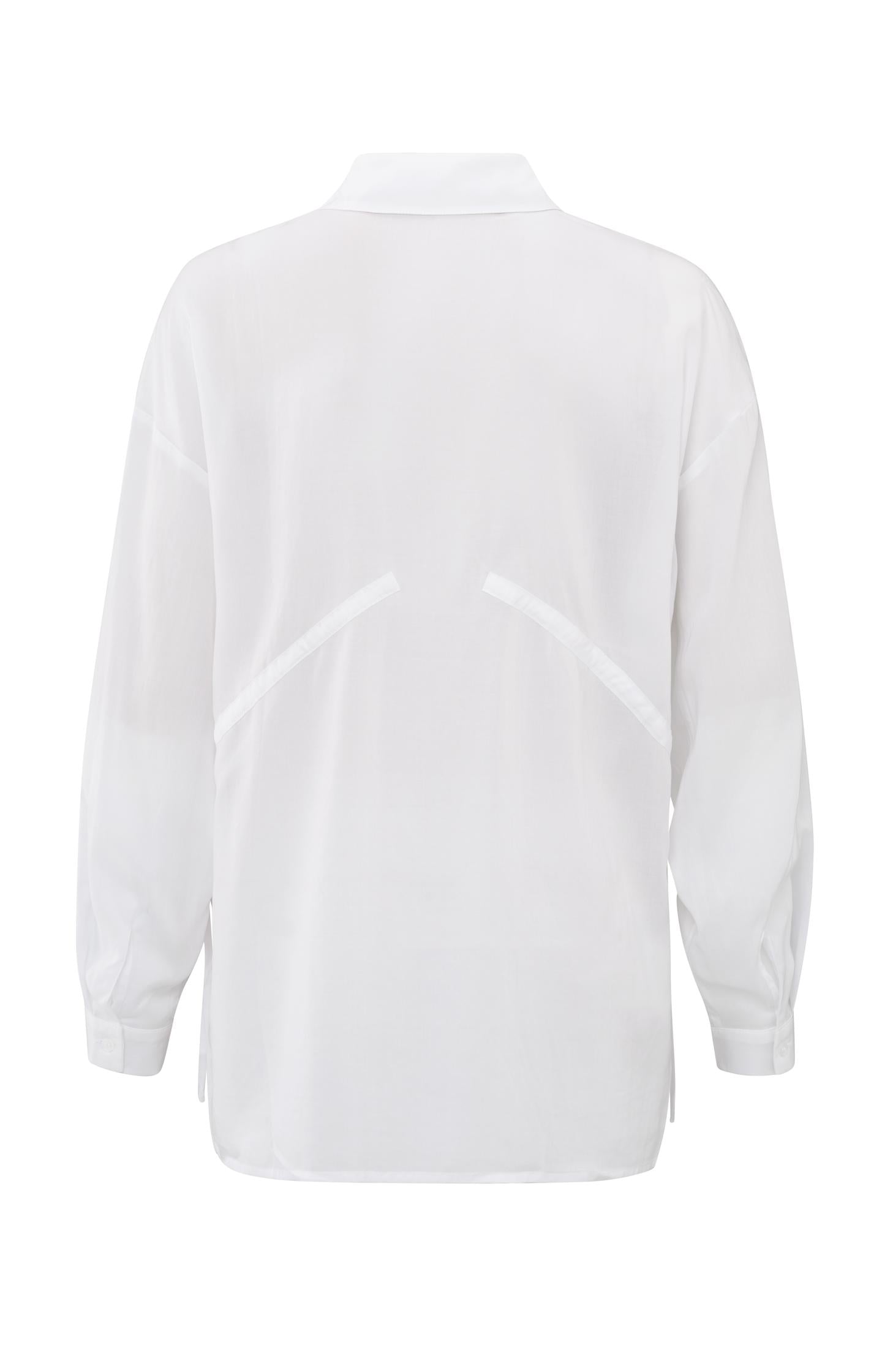 Blouse with adjustable tie strings