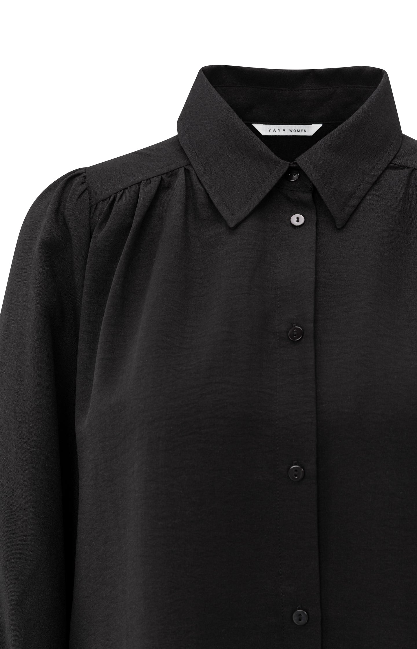 Blouse with balloon sleeves and pleats