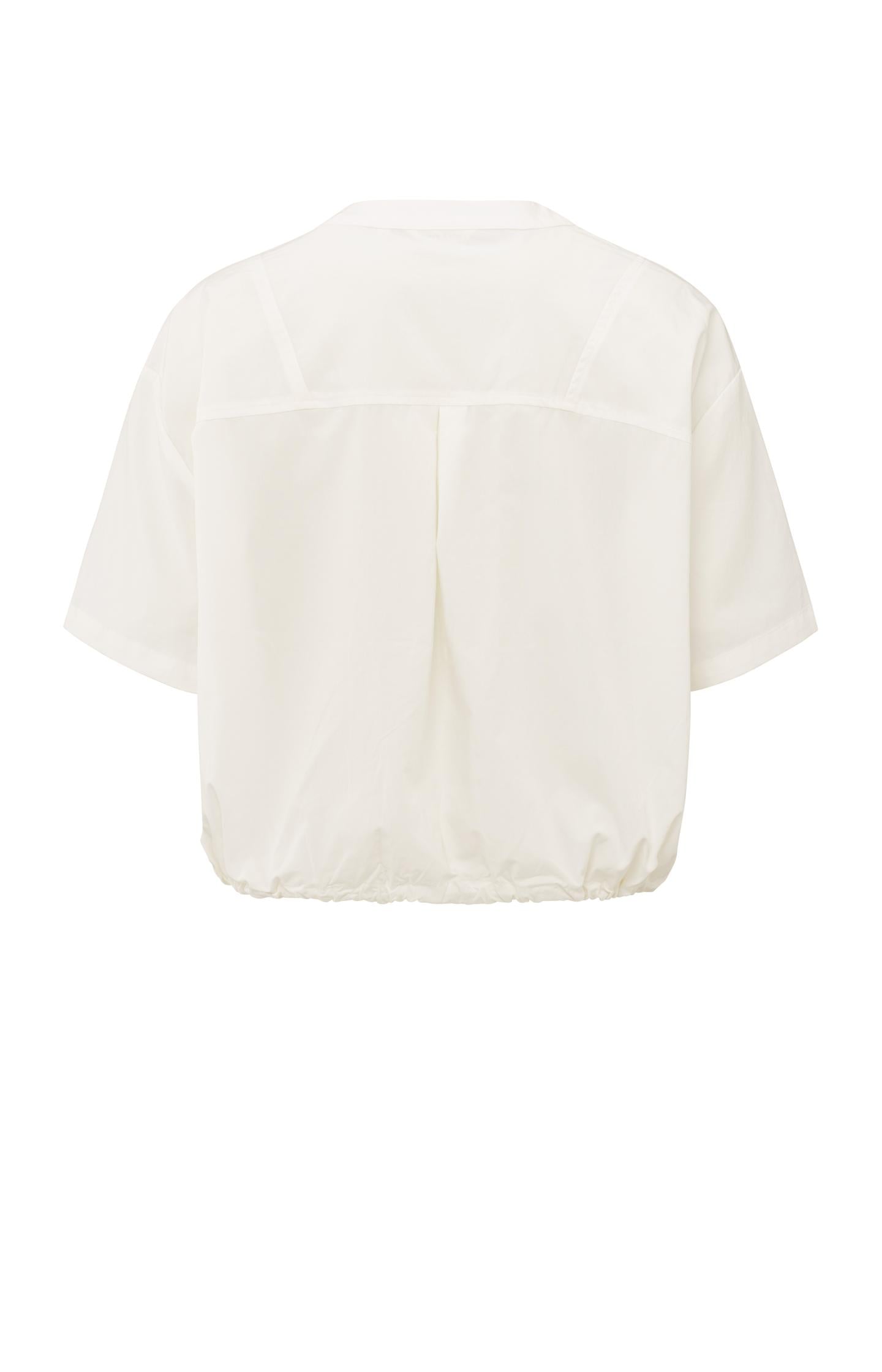 Blouse with drawcord and refined stitching details