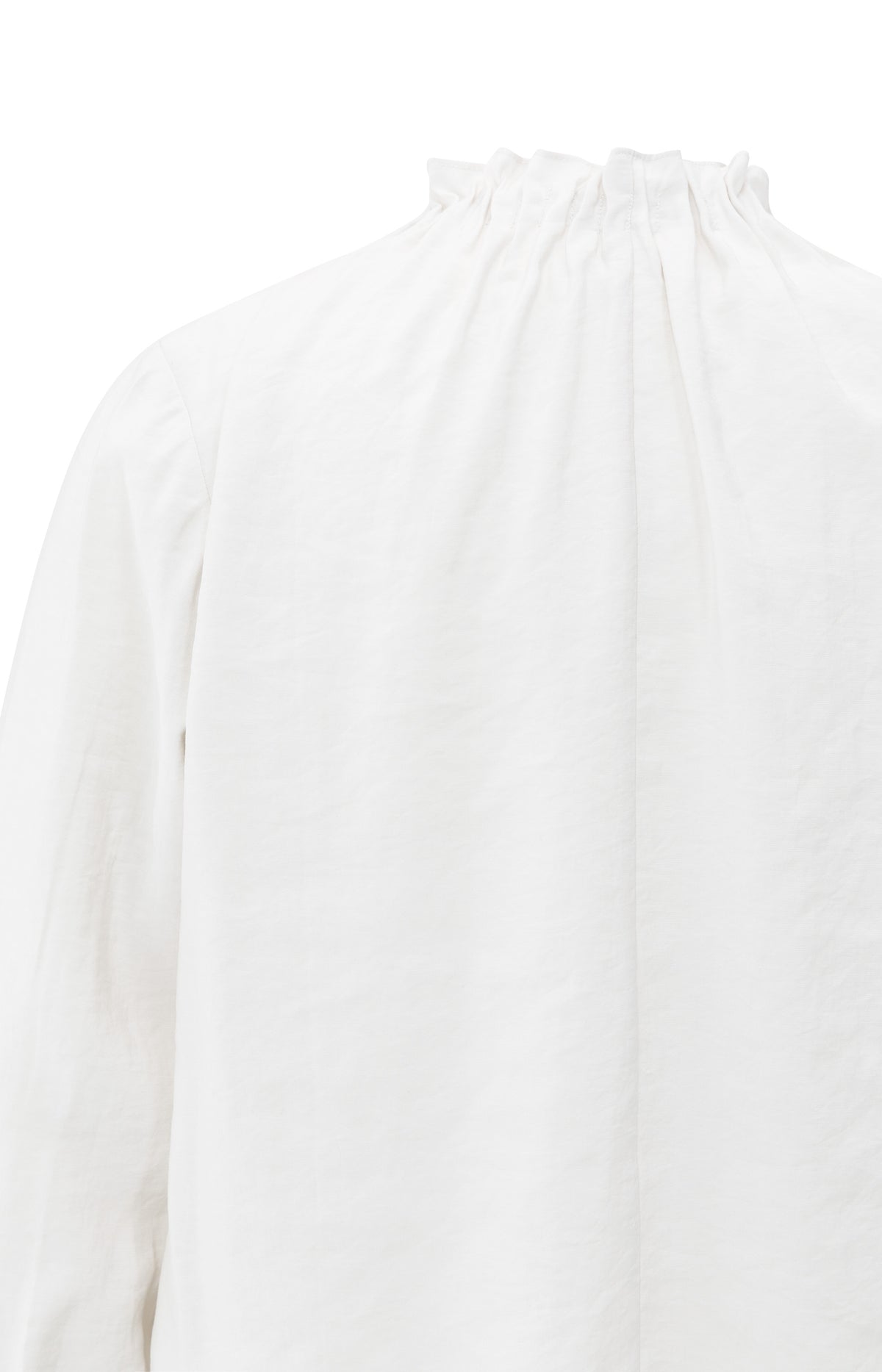 Blouse with high neck and pleated details - Pure White