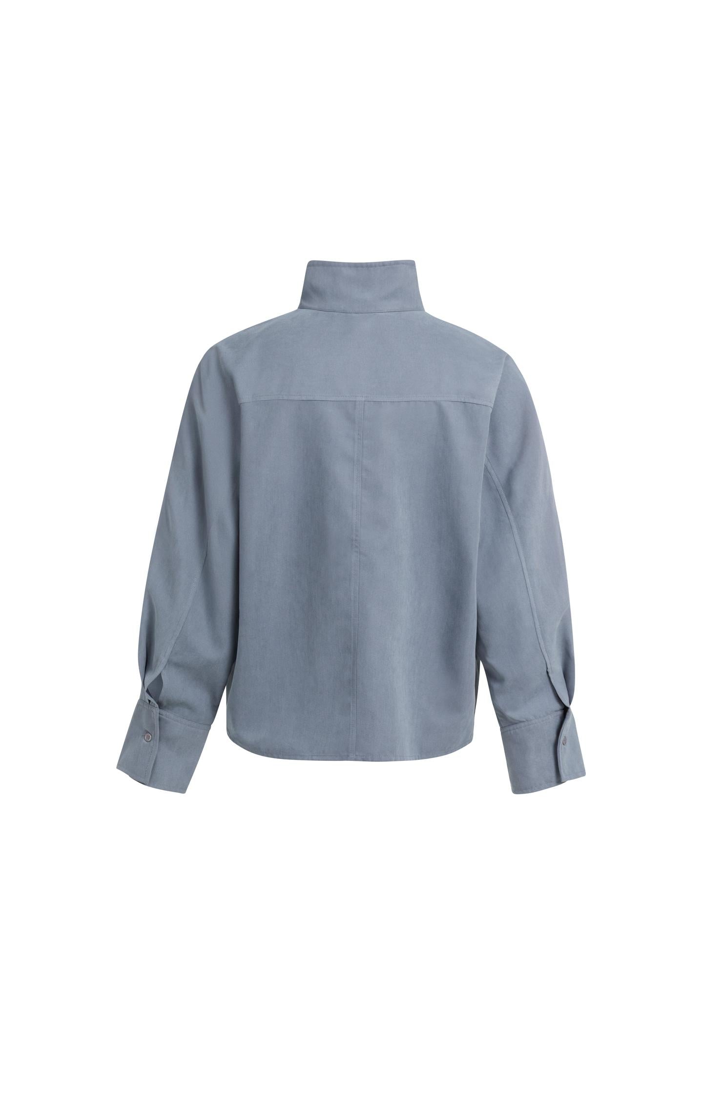 Blouse with high neck and raglan sleeves - Type: lookbook
