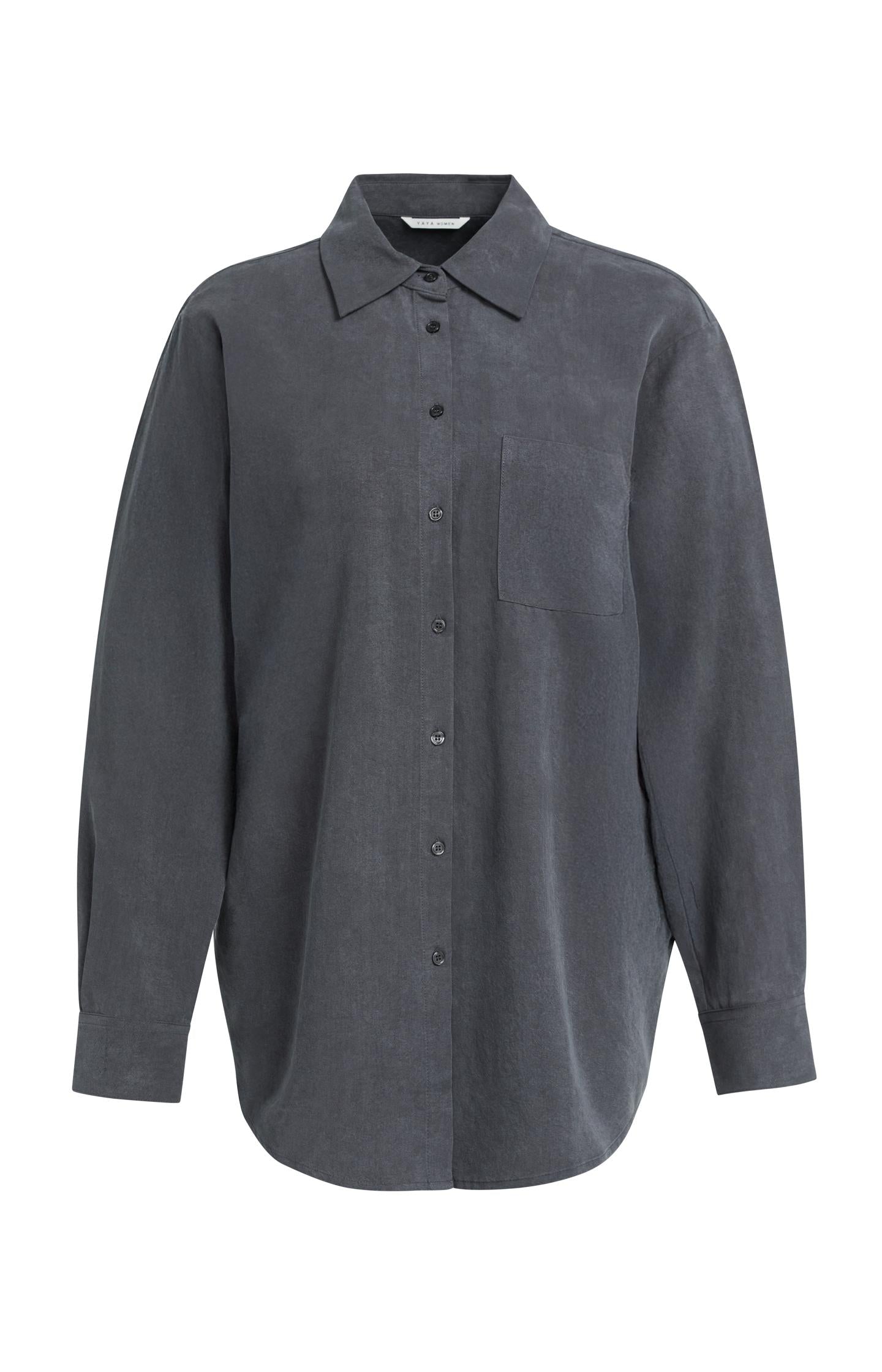 Blouse with layered gilet and pleated details