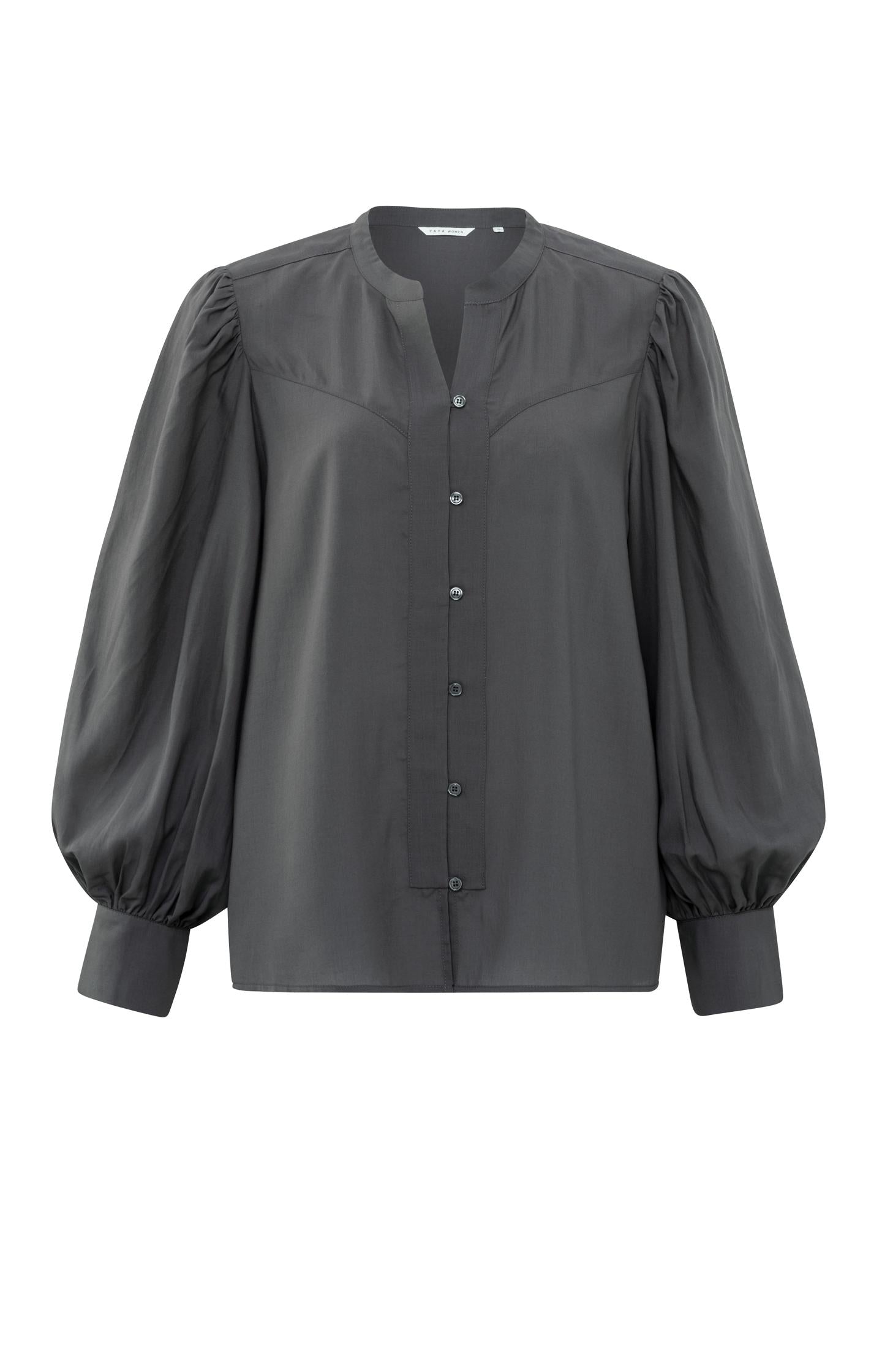 Blouse with long balloon sleeves and buttons - Type: product
