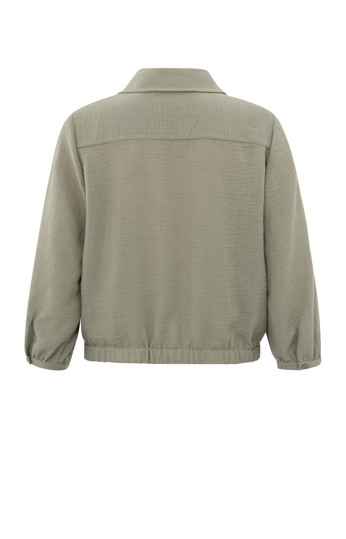 Blouse with long sleeves, buttons and knotted accent