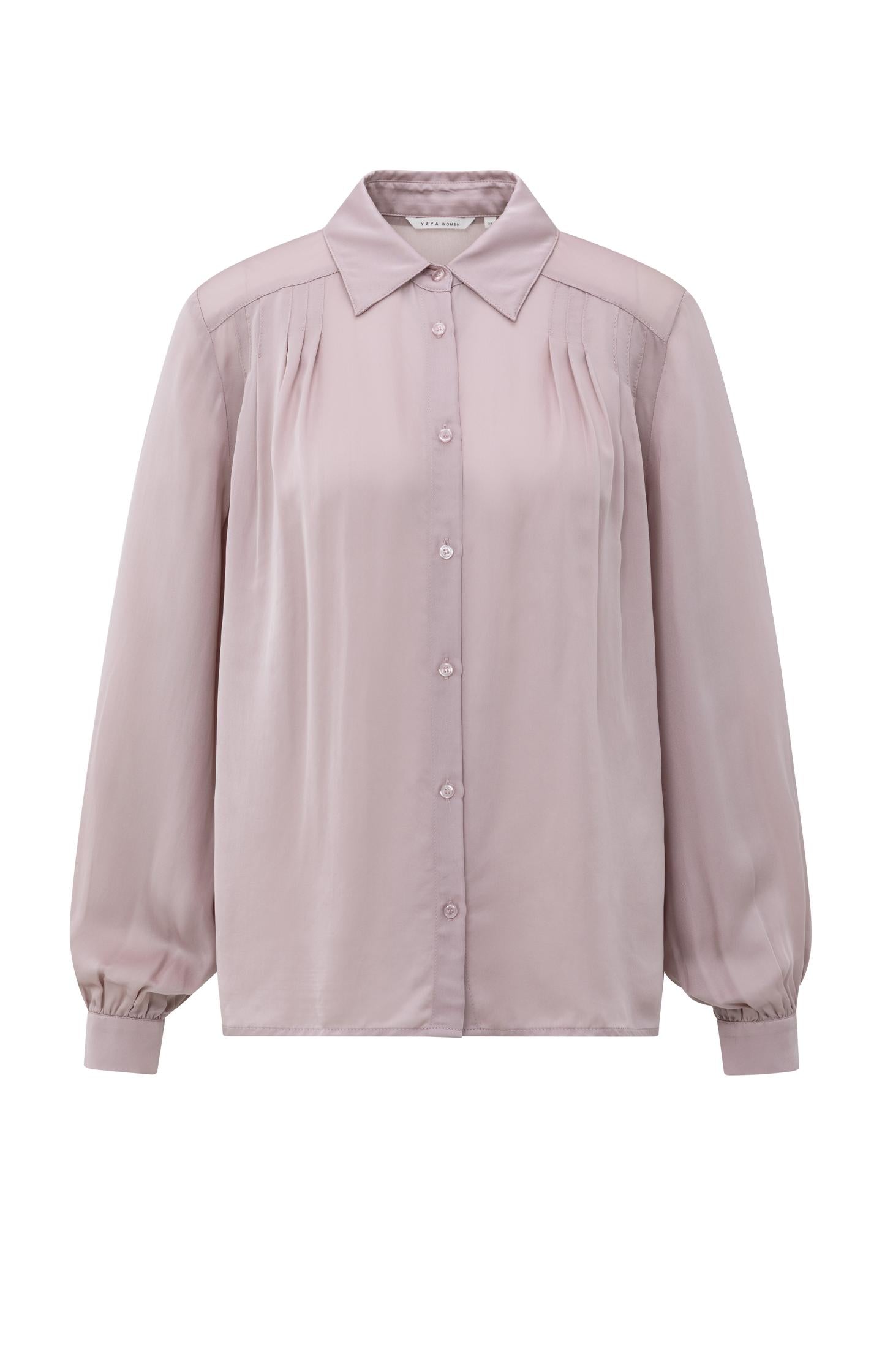 Blouse with pleated details and satin finish - Type: product