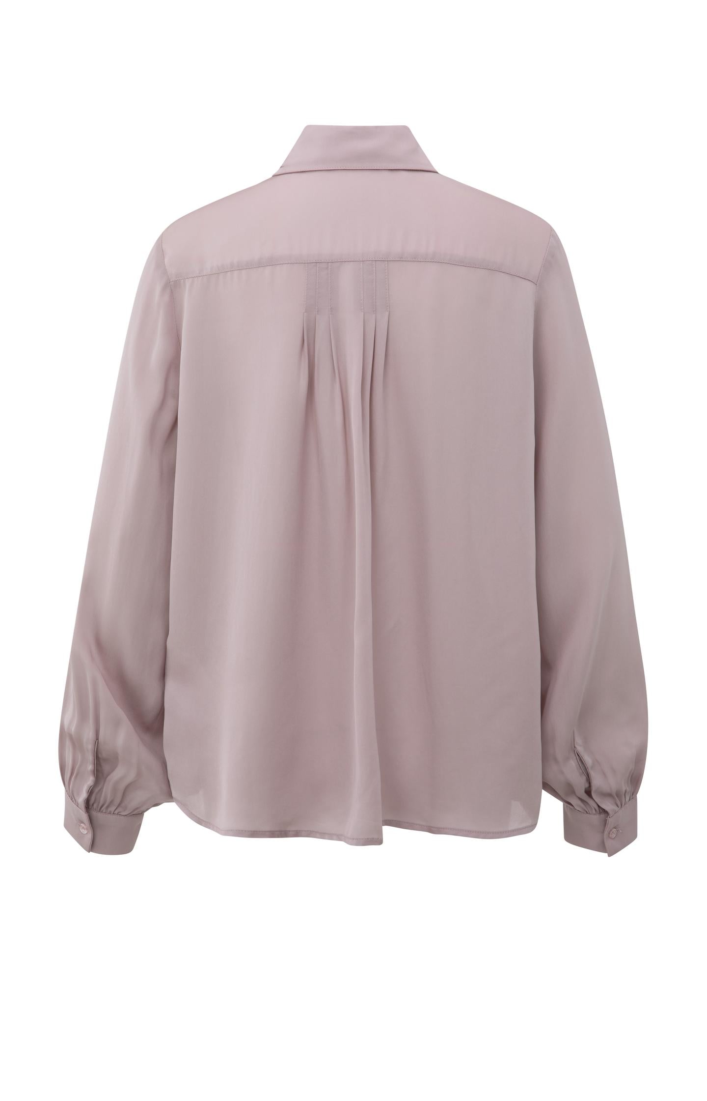 Blouse with pleated details and satin finish