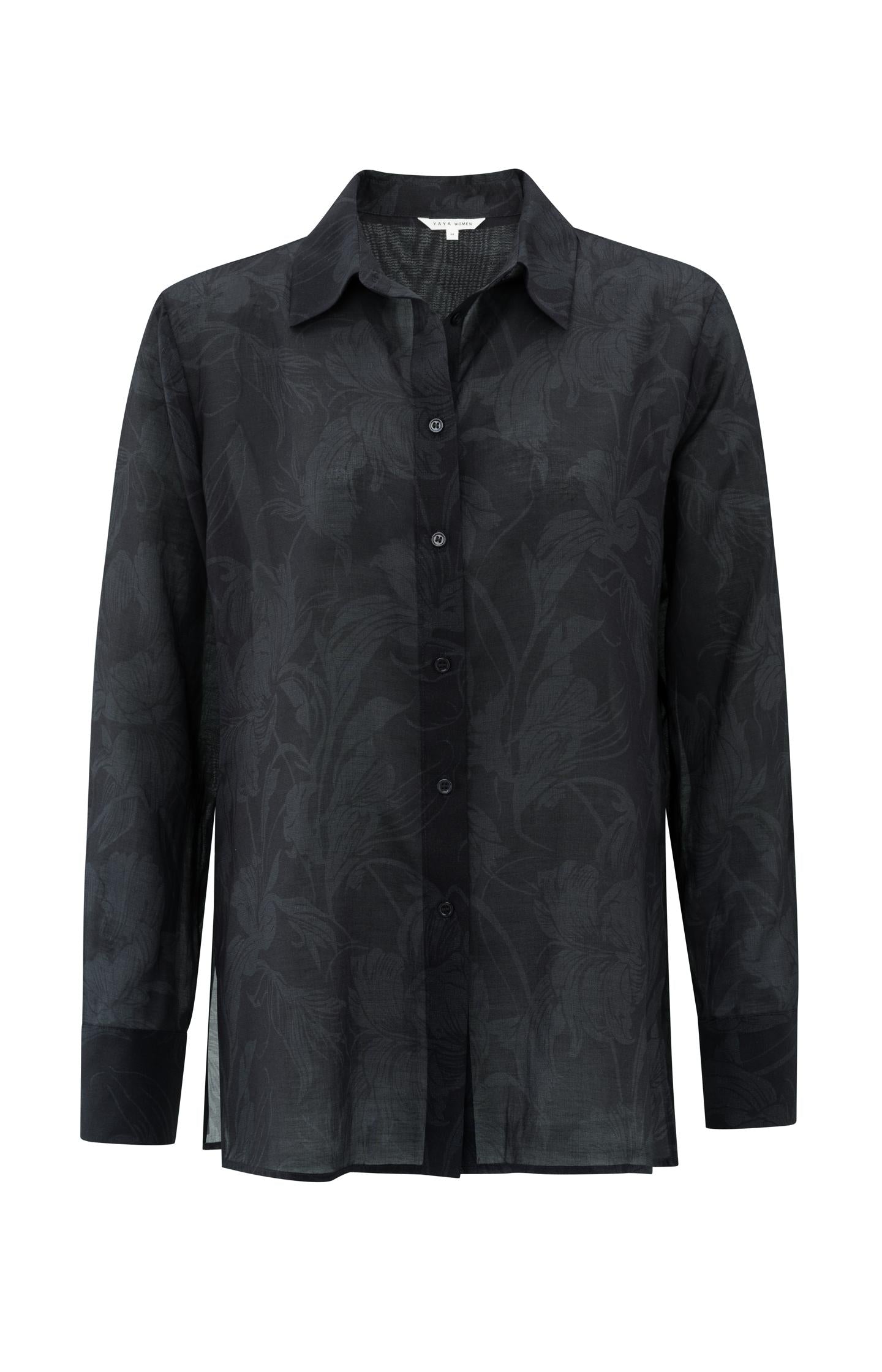 GRAPHIC PRINT LONG-SLEEVE BLOUSE