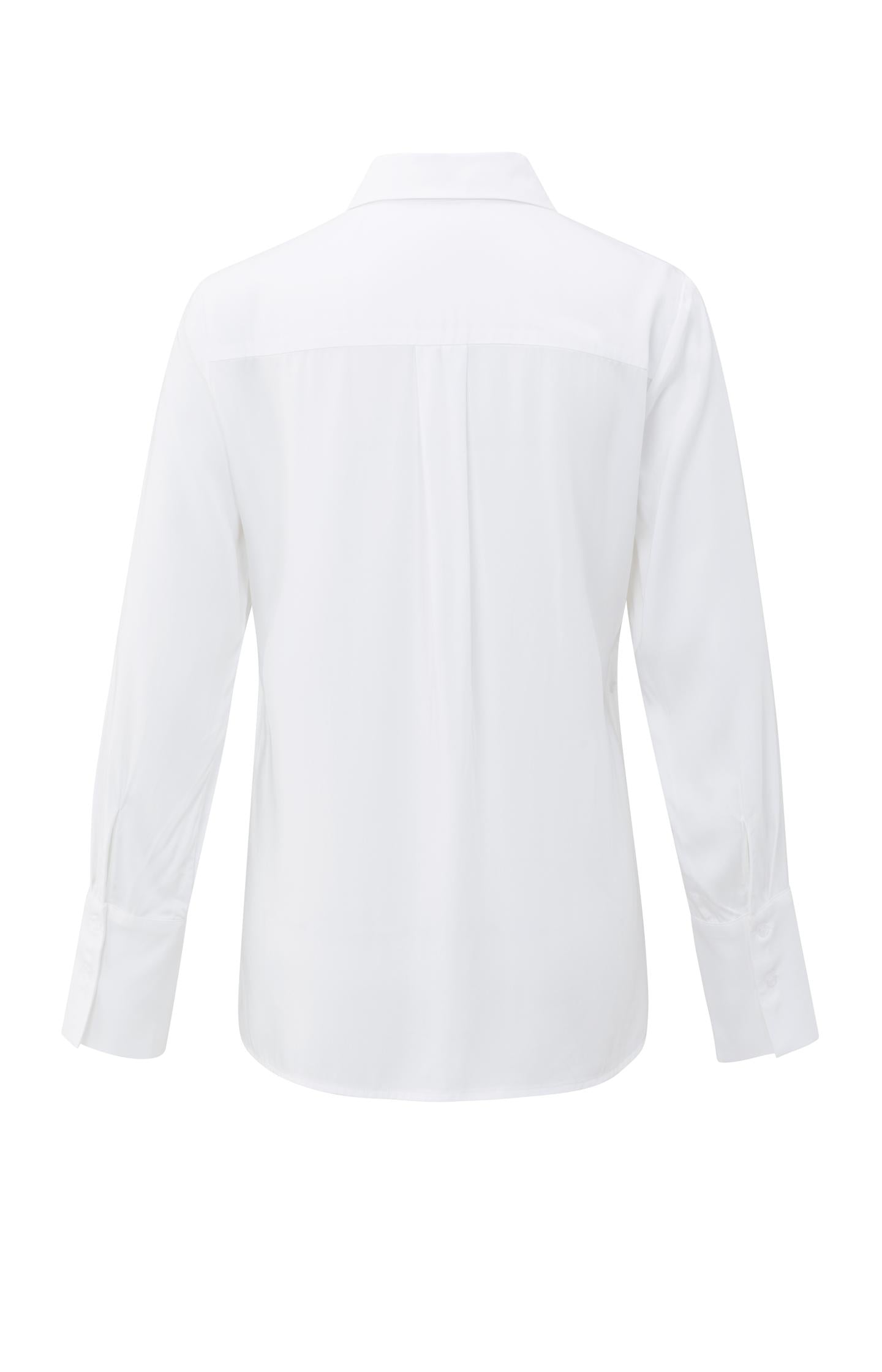 Blouse with subtle button detail and waist accent