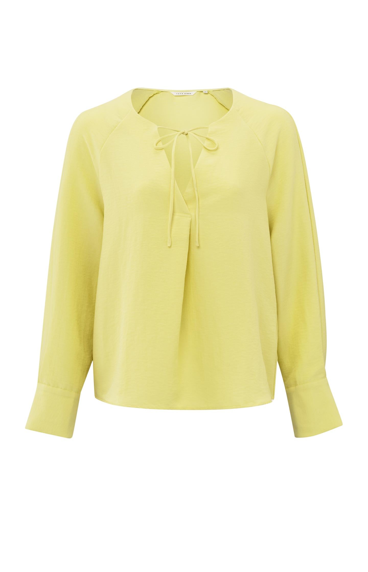 Blouse with V-neck and tie detail - Type: product