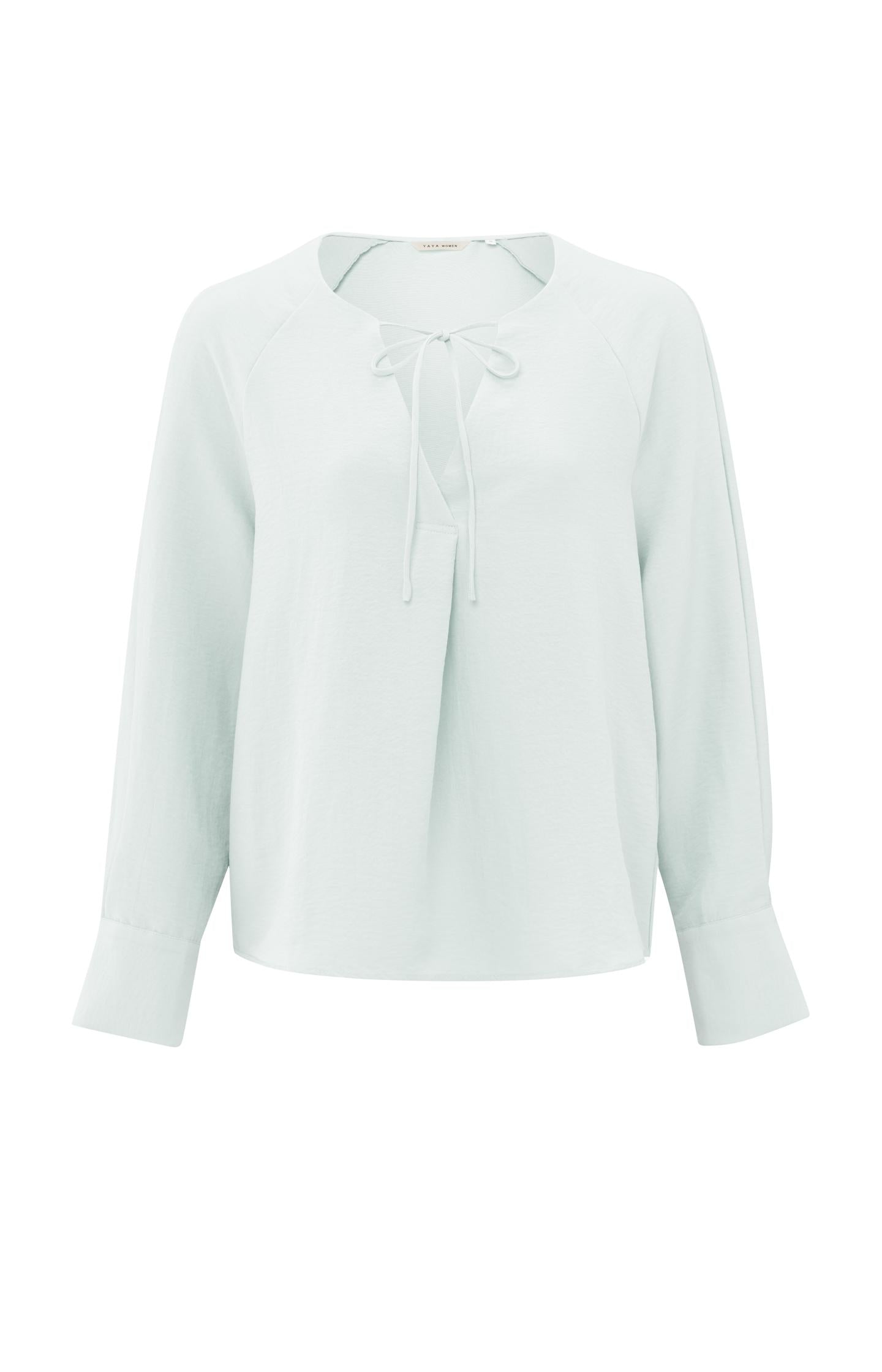 Blouse with V-neck and tie detail - Type: product
